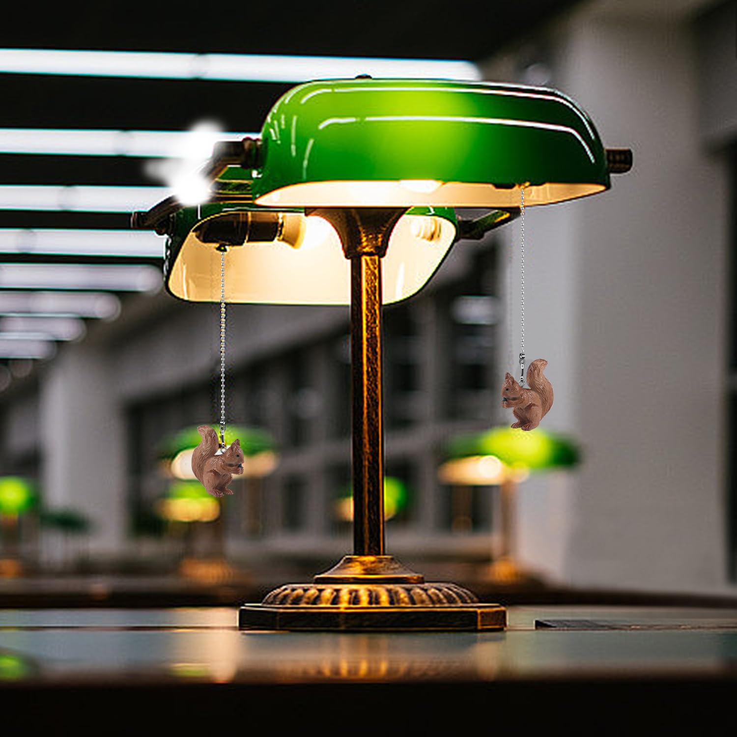 Dotlite Squirrel Ceiling Fan Pull Chain,Cute Realistic Squirrel Animal Fan String Pulls Charm Extension Decorative,12In 3Mm Diam