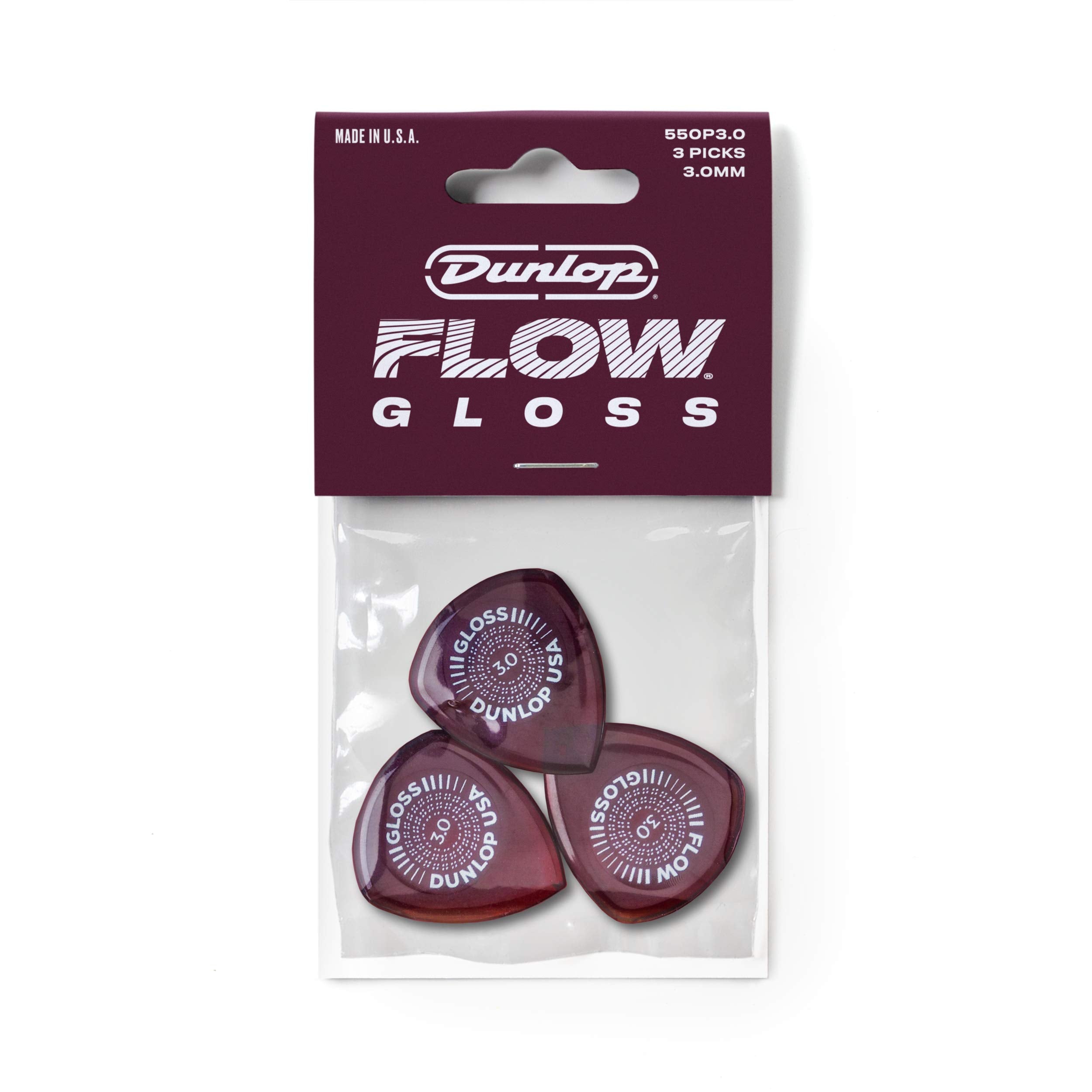 Dunlop Flow Gloss 3.0Mm Guitar Picks 3 Pack
