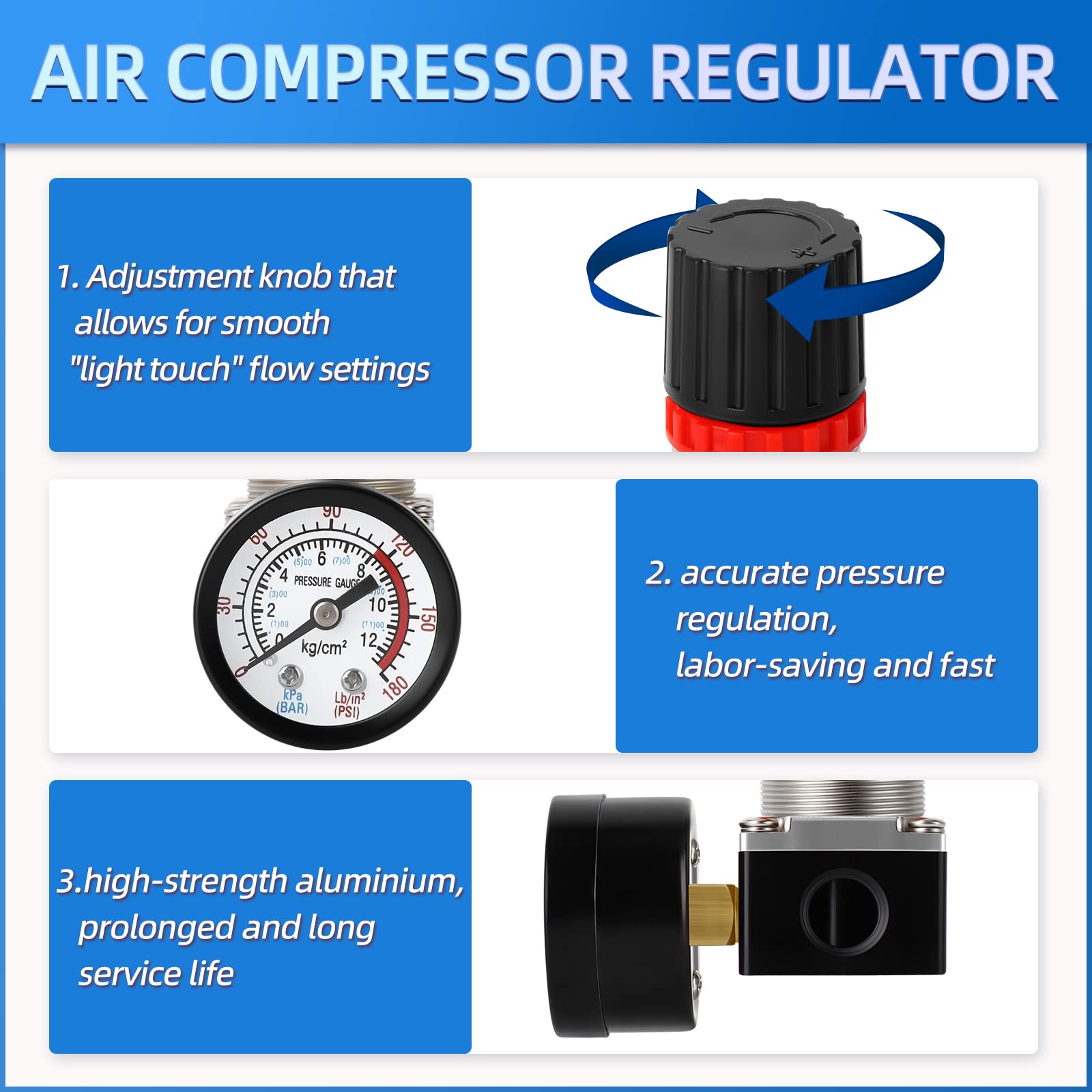 Meanlin Measure Air Compressor Pressure Switch Control Valve 90 120 Psi 110V 240V 4 Way Replacement Parts With 0 180 Psi Air Com