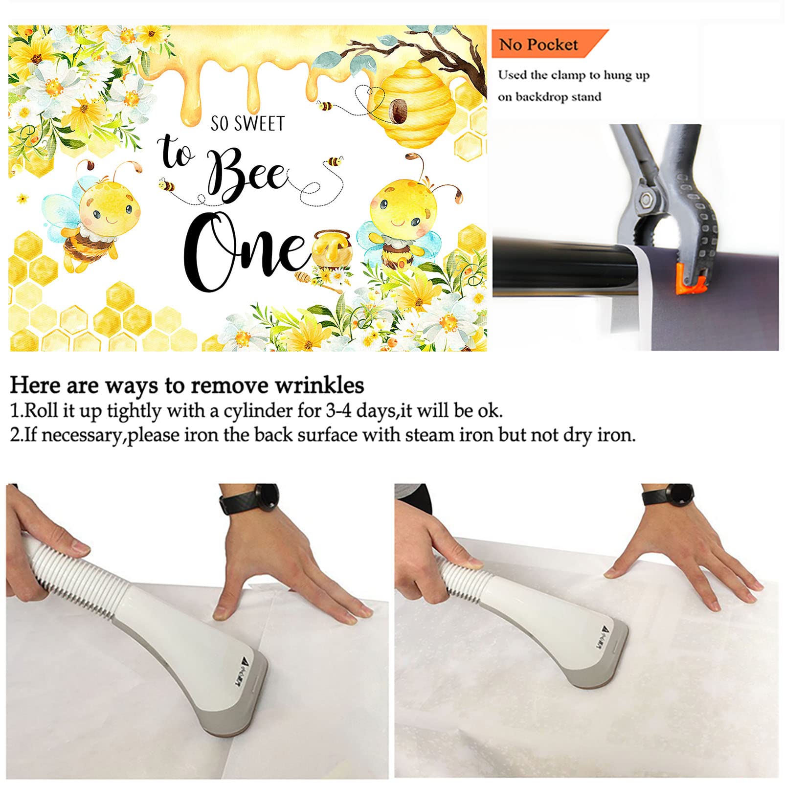 Avezano So Sweet To Bee One Party Backdrop For First Bee Day Bee 1St Birthday Party Decorations Photography Background Bumblebee