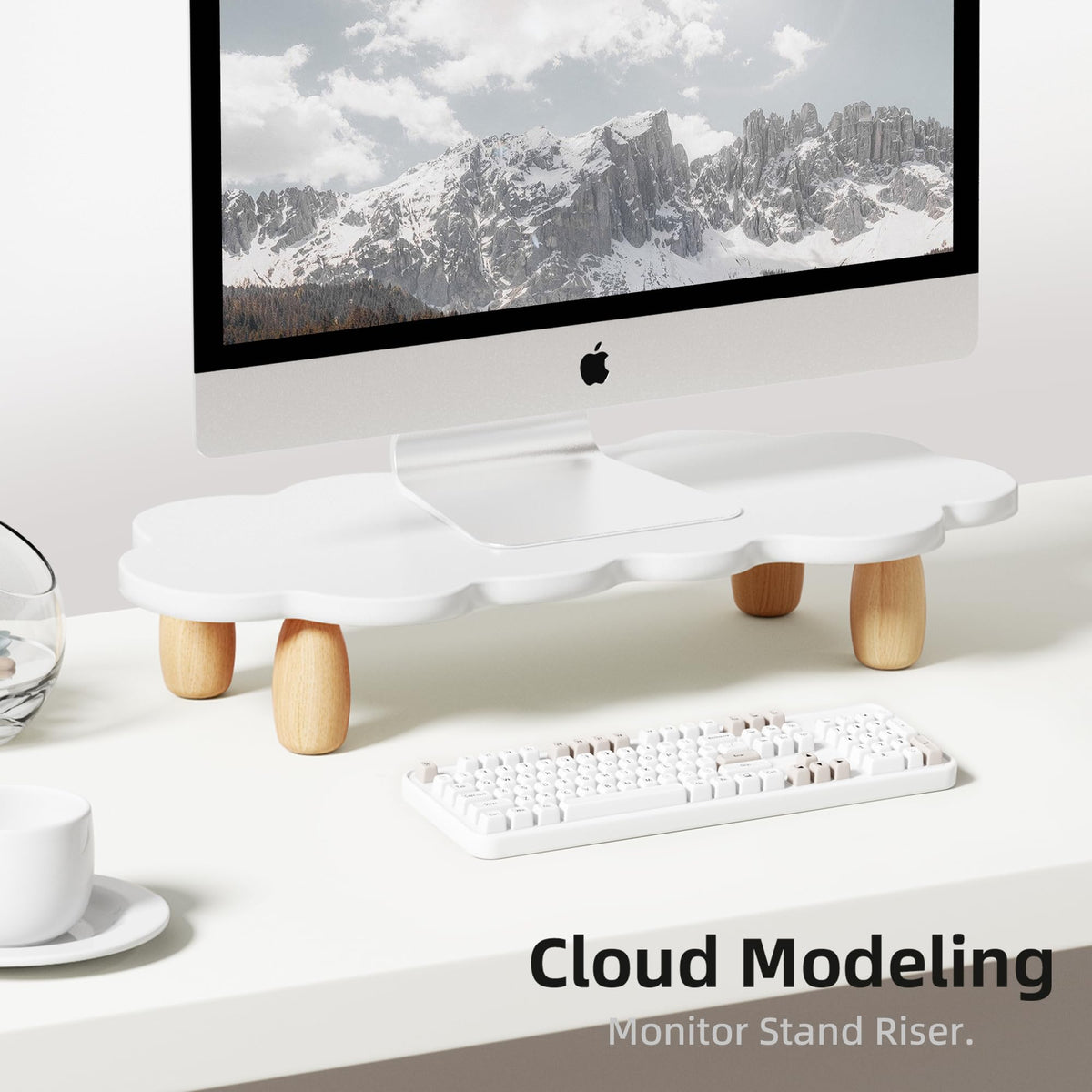 Afooyo Monitor Stand Riser,Sheep Shape Sturdy Wood Computer Monitor St ...