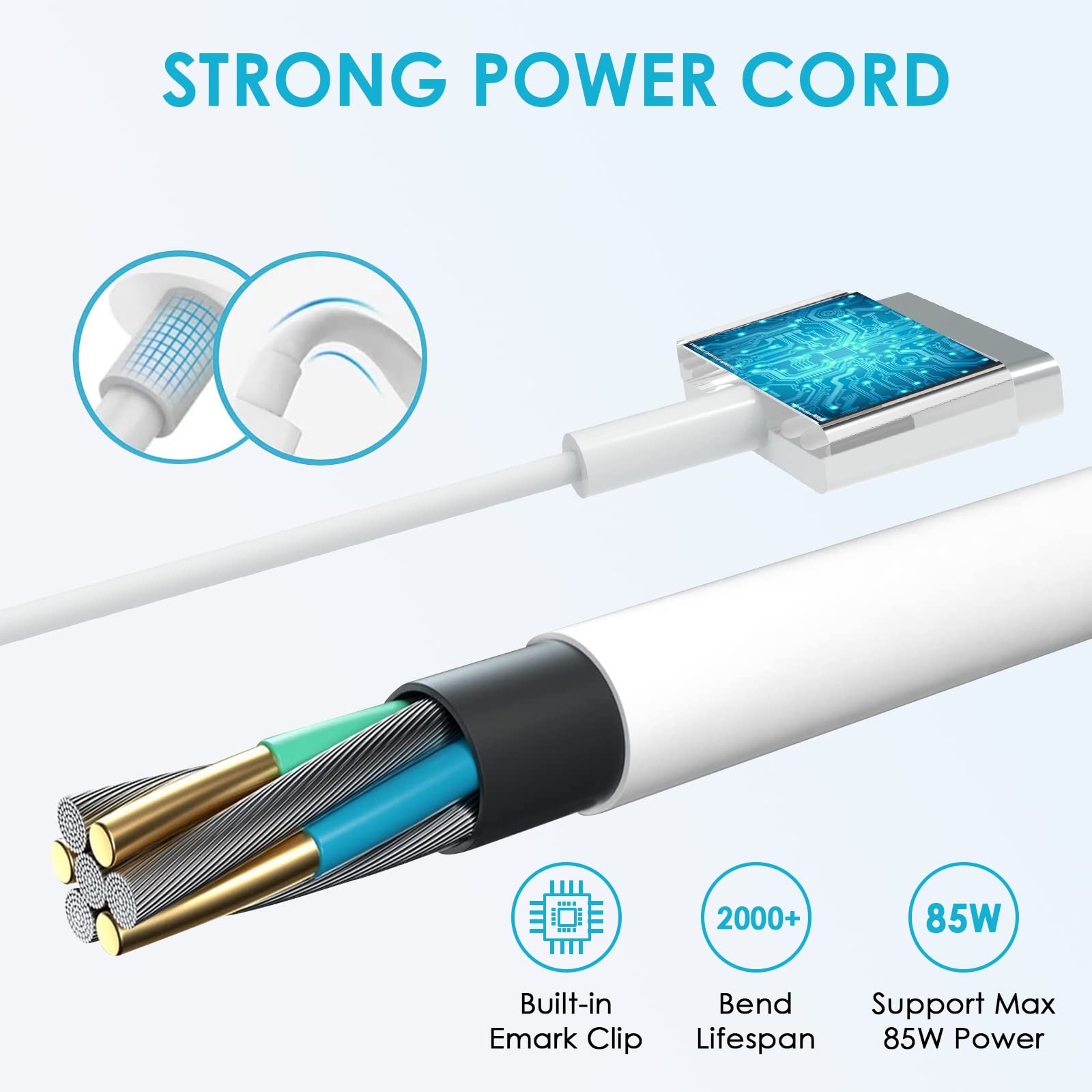 Nspencm 85W Mac Book Pro Charger, Replacement Ac 85W 2T Tip Connector Power Adapter,Laptop Charger Compatible With Macbook Pro &