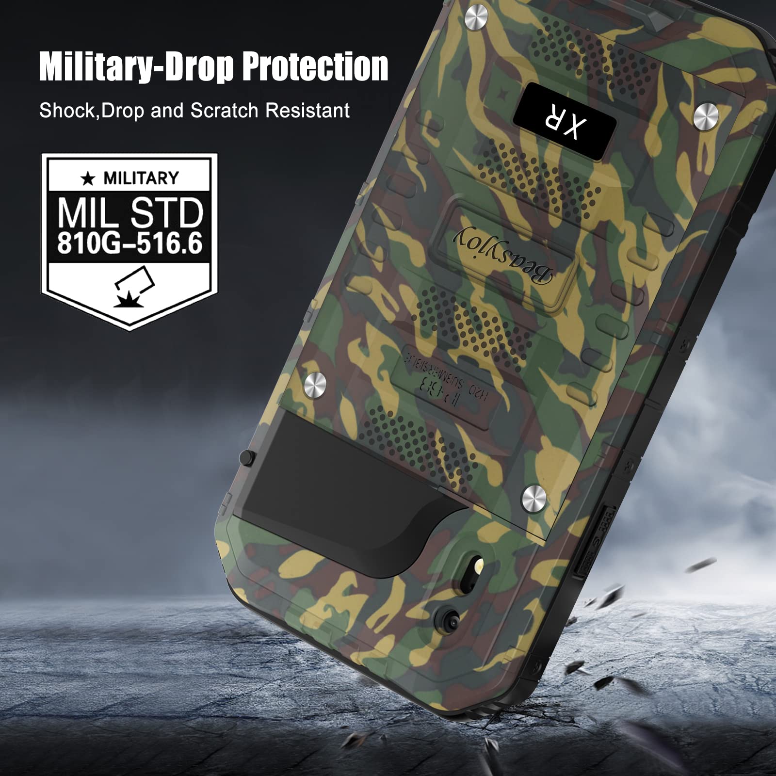 Beasyjoy For Iphone Xr Metal Case Heavy Duty With Screen Full Body Protective Waterproof Shockproof Drop Proof Tough Rugged Hybr
