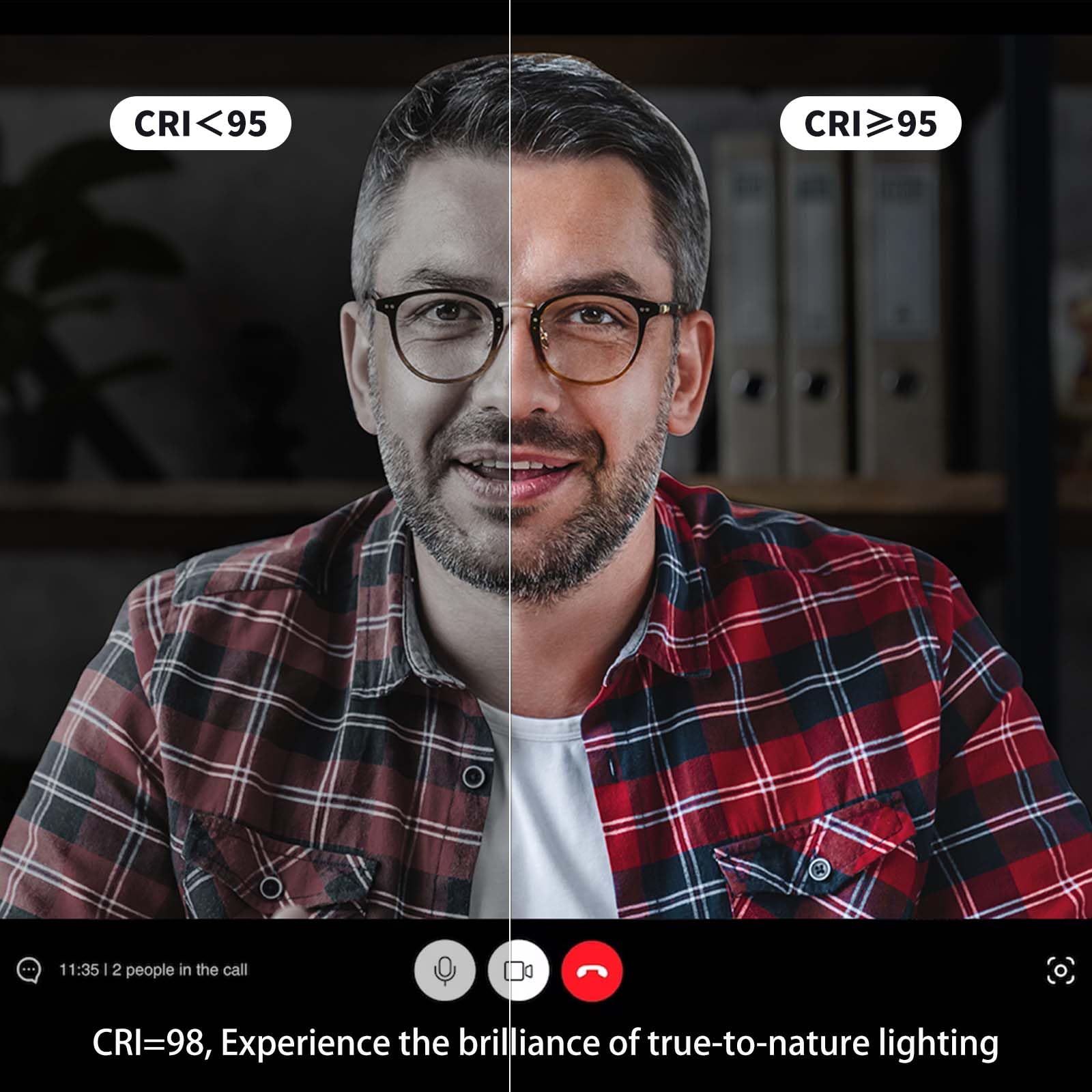 Litones Video Conference Light For Zoom Meeting, 15W Desk Lights With Clamp For Home Office, Eye Caring Side Emitting Tech With