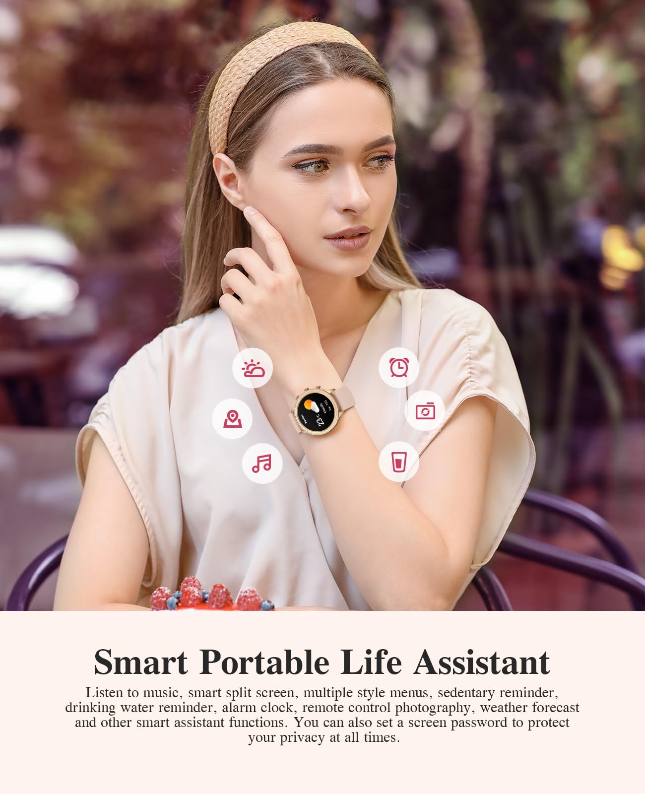 Souyie Smart Watches For Women With Diamonds (Answer/Make Calls), 1.32 Display, Smartwatch For Android Ios Phones, Ip67 Waterpro