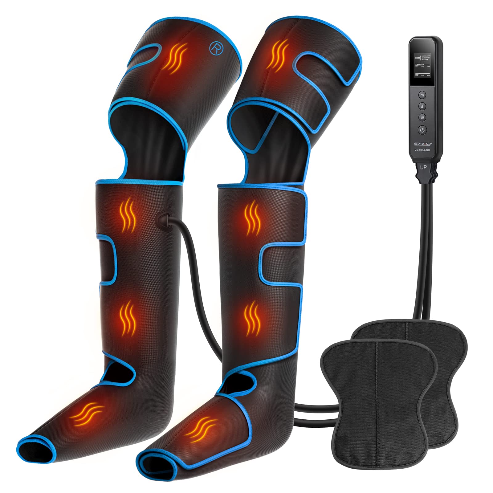 Cincom Leg Massager With Heat And Compression, 3 In 1 Foot Calf & Thigh Massager For Circulation And Pain Relief Helpful For Lym