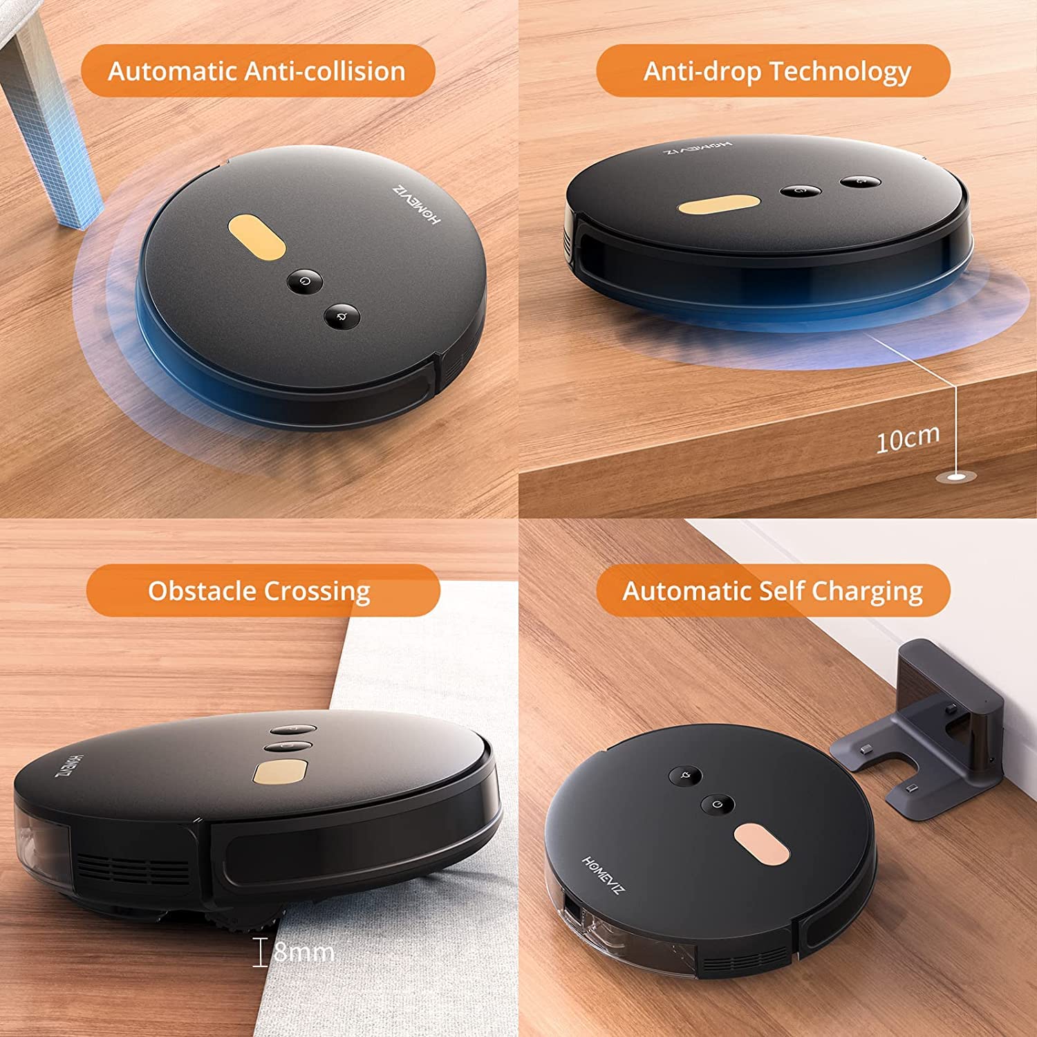 G1 Robot Vacuum And Mop Combo, 8000Pa Adjustable Suction Robot Vacuum Cleaner, 3D Obstacle Avoidance, Wifi/App/Alexa, Self Charg