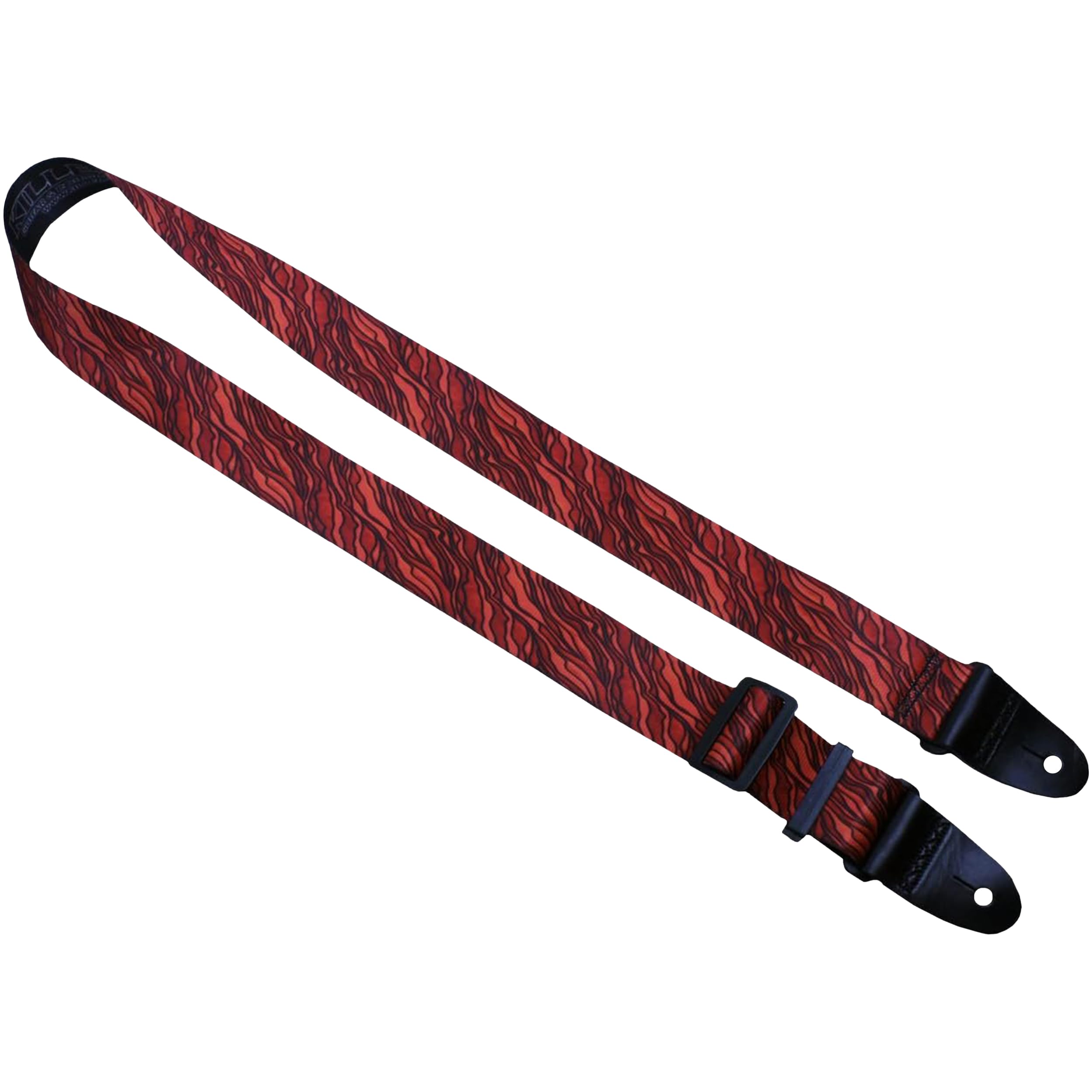Killer-Q Guitar Strap - Stylish Straps for Electric and Acoustic Guitars With Leather Tabs, 2 Inches x 5 Feet, Hot Lava
