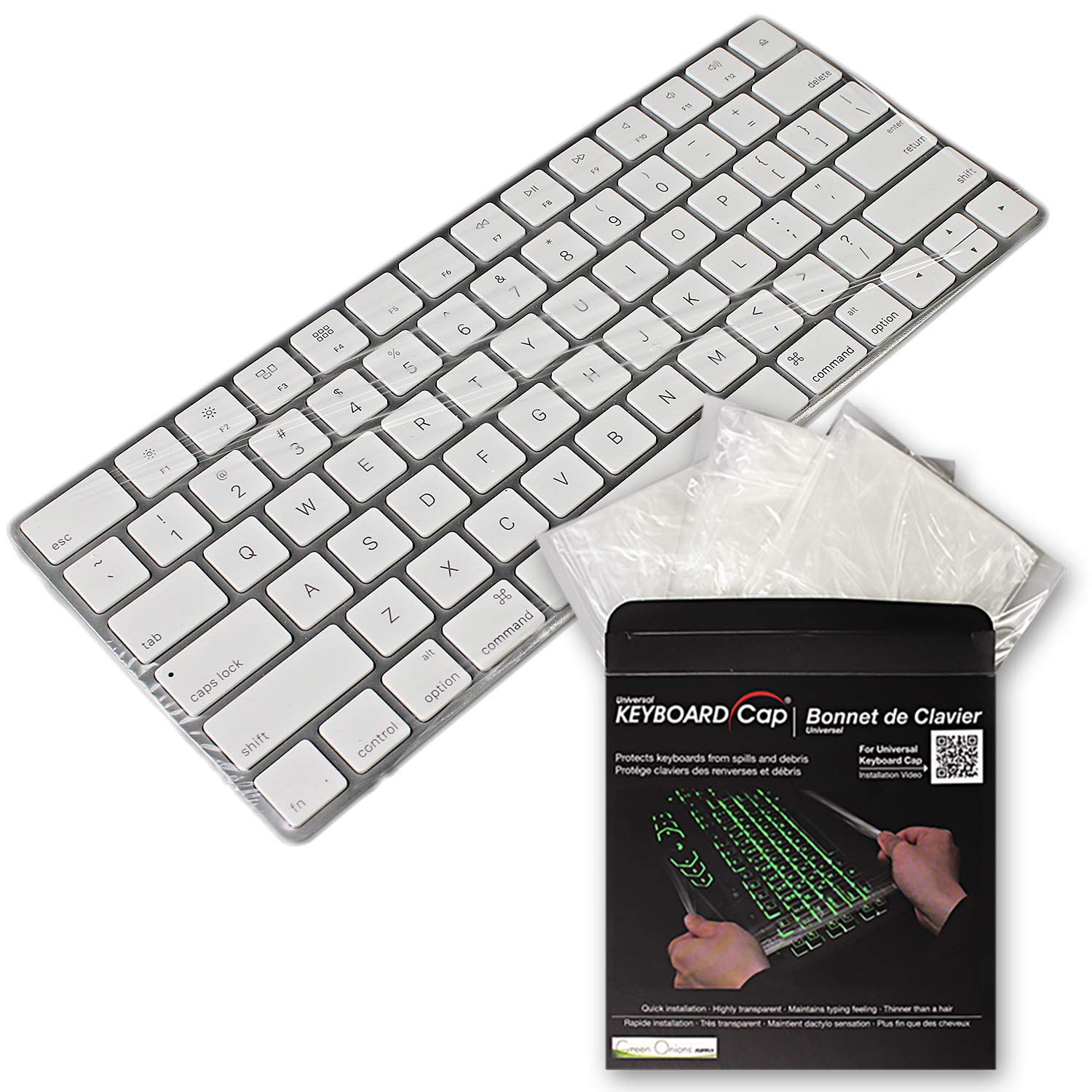 Green Onions Supply Fully Covered Flat Style 0.025Mm Wipeable Superb Tactile Feeling Waterproof Anti Dust Keyboard Cap Cover For