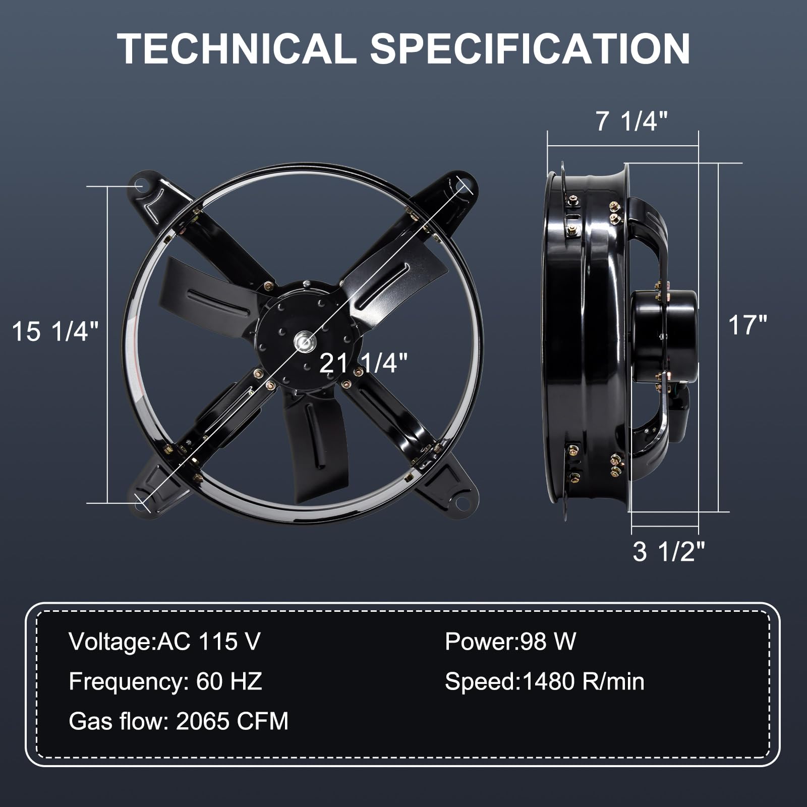 Criditpid 16 '' Gable Mount Vent Attic Fan, Exhaust Ventilation Fan With Adjustable Thermostat For Gable, Home, Shed, Garage, Po