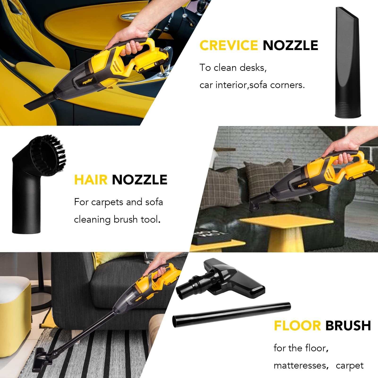 120W Cordless Handheld Vacuum Cleaner For Dewalt 20V 60V Max Battery (Battery Not Included) Portable For Hard Floor Carpet Car P