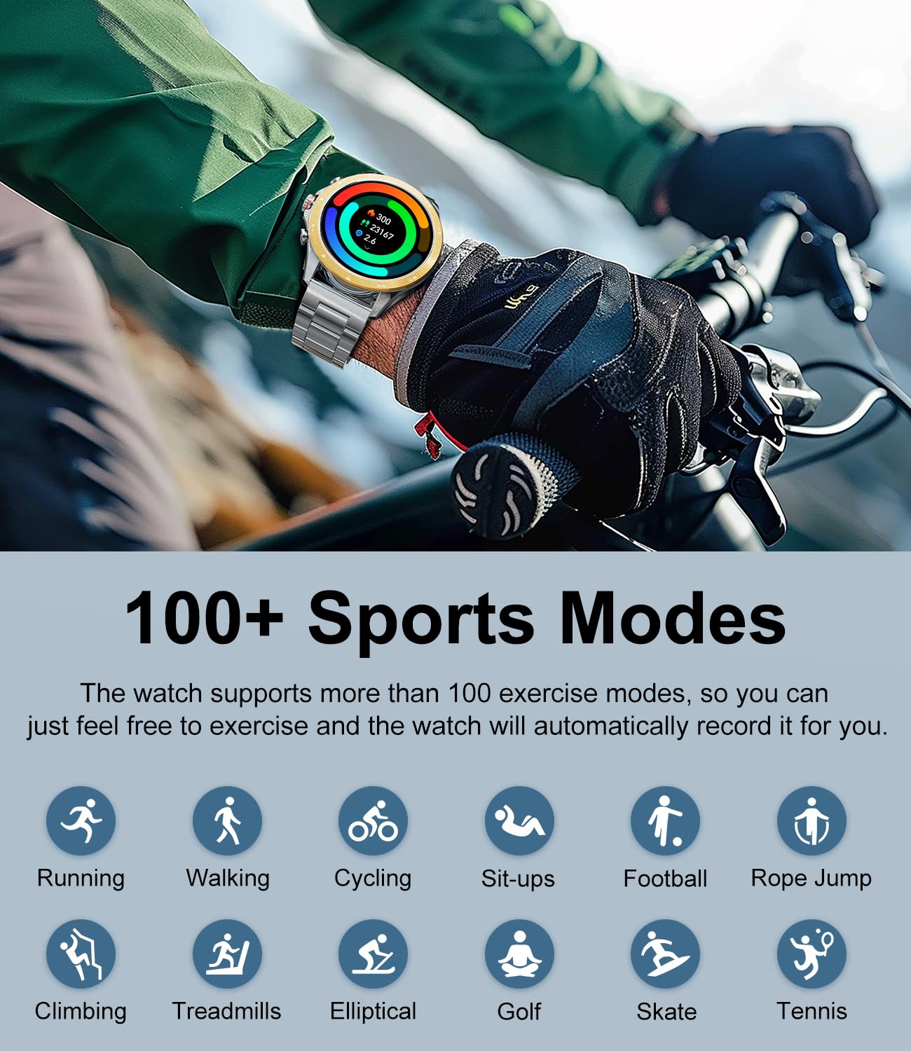 Lige Smart Watches For Men,1.32 Inch Smart Watch With Bluetooth Calls/Message Push, 20 Sport Modes,Ip67 Waterproof Mens Smartwat