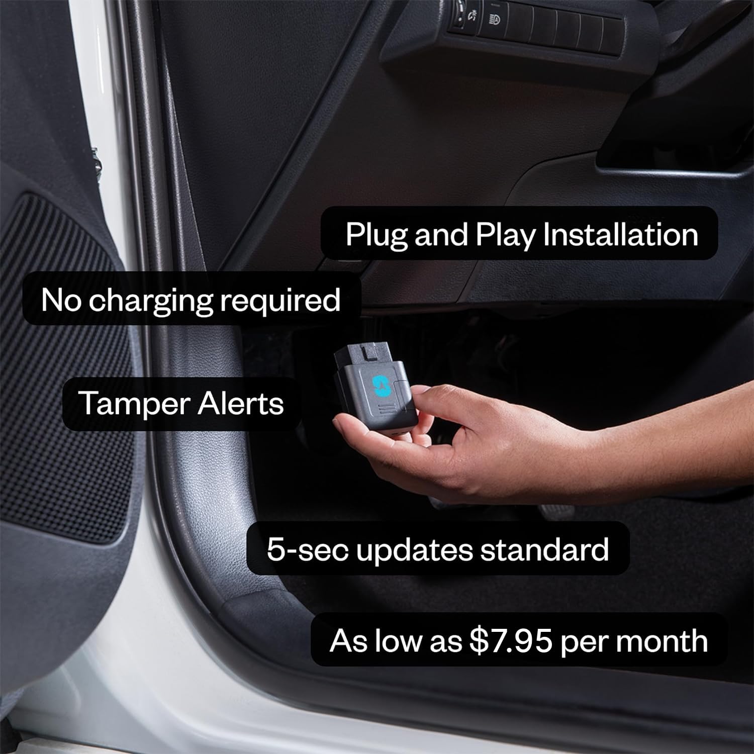 Spytec Anti-Theft GPS Tracker - Real-Time Updates, Ignition Alerts, Worldwide Tracking, Low Cost Plan, Black - Perfect for Personal & Work Cars