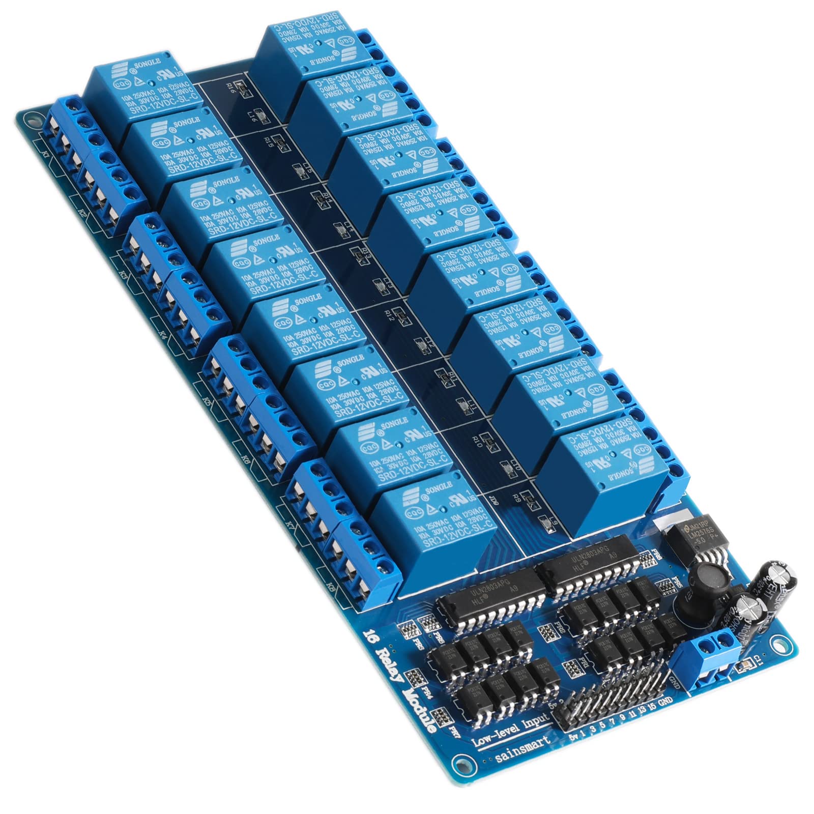 Sainsmart 16 Channel 12V Relay Module Board For Arduino Dsp Avr Pic Arm