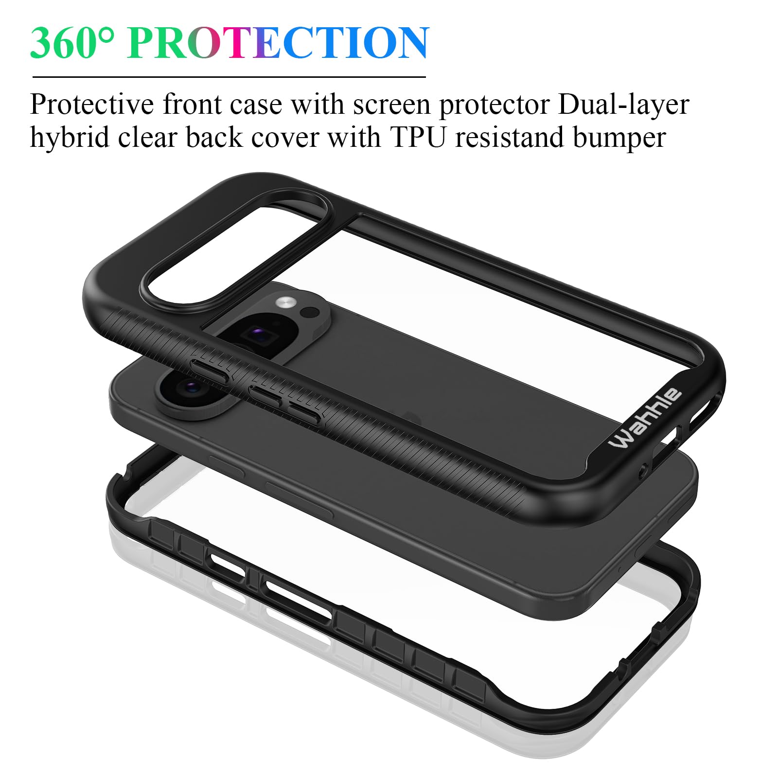 Wahhle Compatible With Google 9 Pro Xl Case, Built In Screen Protector Full Body Shockproof Slim Fit Bumper Protective Phone Cov