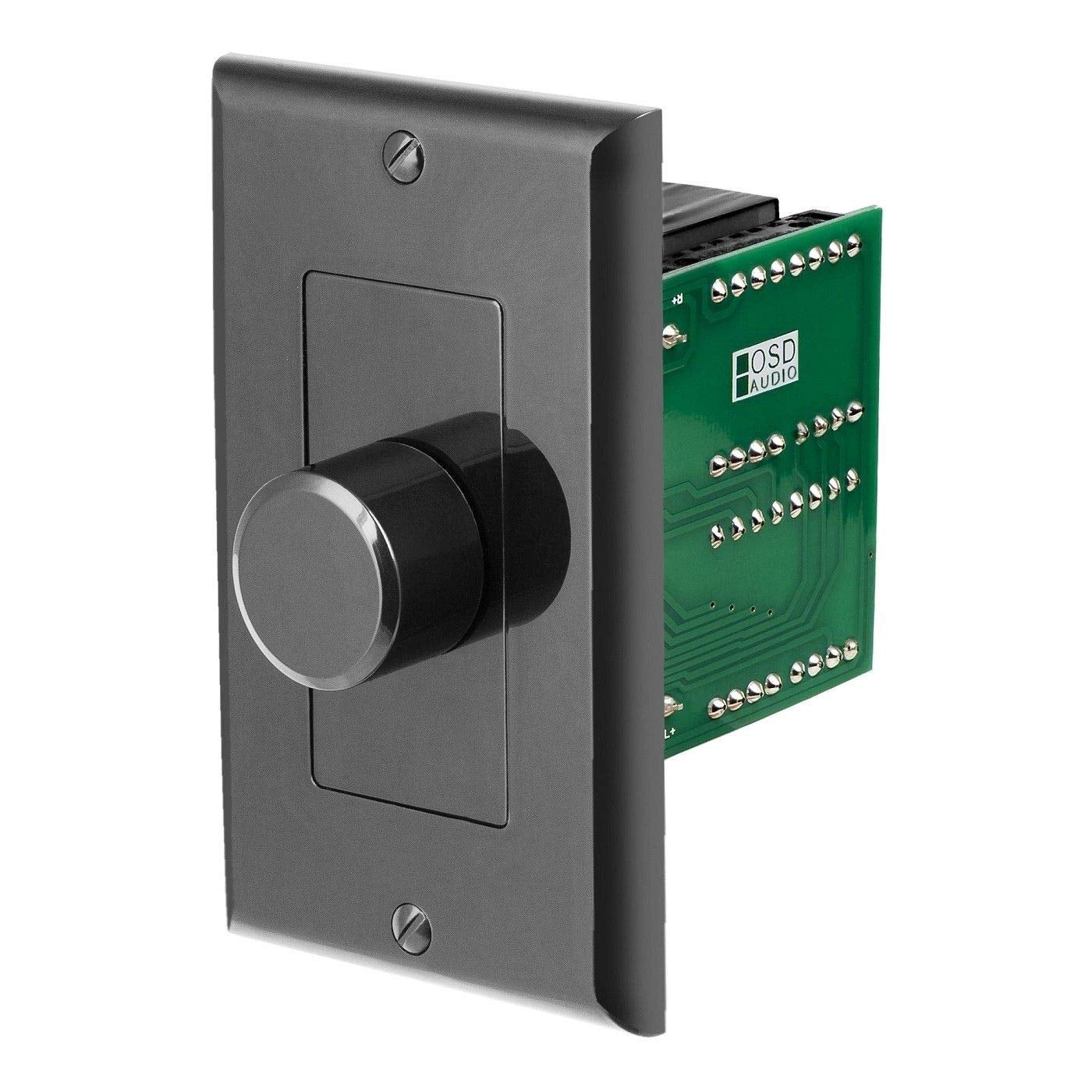 OSD 100W in Wall Volume Control Impedance Matching for Home Speakers, Rotary Knob Black SVC100