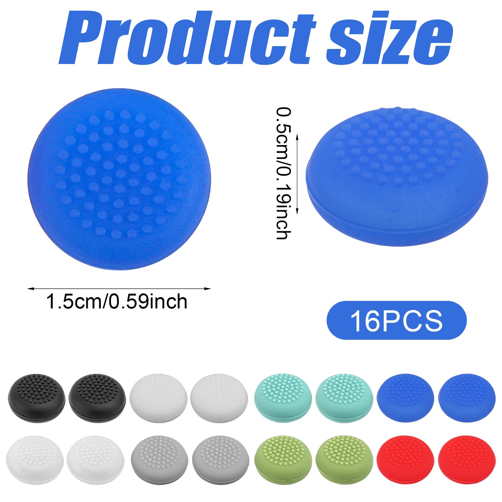 16Pcs Joystick Cap, Silicone Thumbstick Thumb Grip Stick Cap Cover Replacement Parts Compatible With Meta Oculus Quest 2 Control