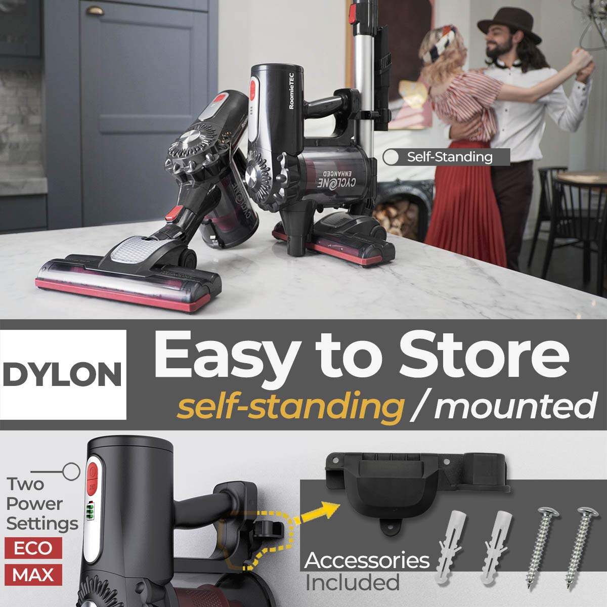 Roomie Tec Dylon Cordless Vacuum Cleaner Up To 25Min 2200Mah Rechargeable Handheld Stick Vacuum Cleaners For Home Pet Hair Floor