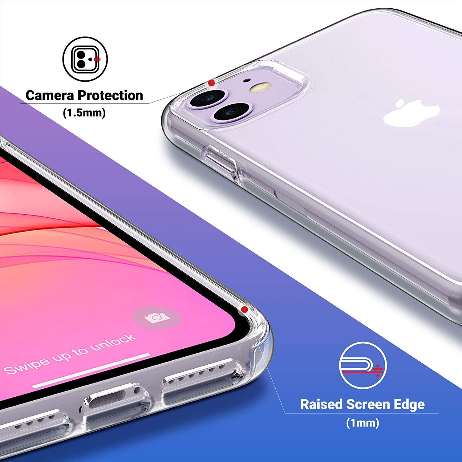 Ulak Clear Case Compatible With Iphone 11 6.1 Inch 2019, Transparent Thin Slim Protective Phone Cover