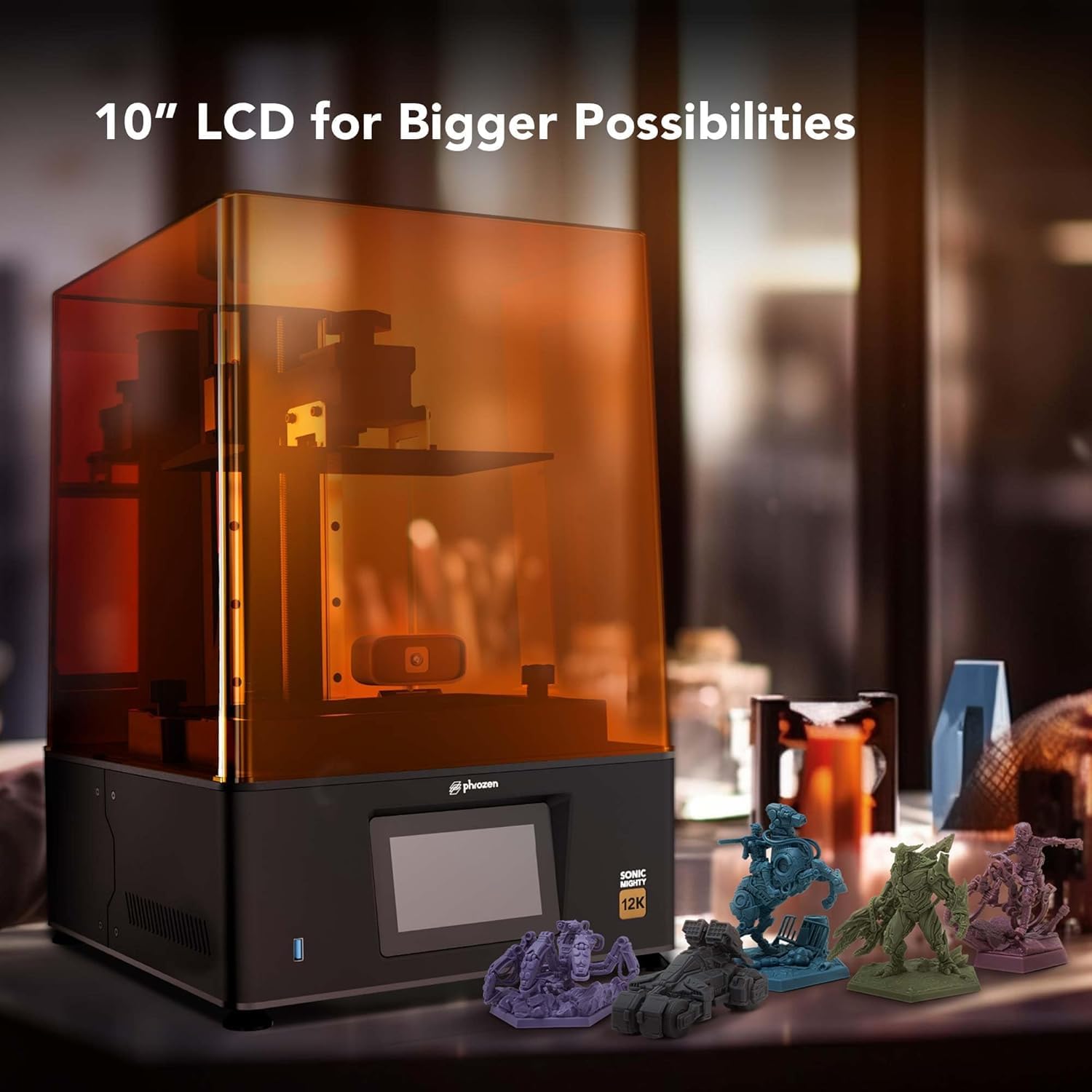Phrozen Sonic Mighty 12K Lcd Resin 3D Printer, 10 Monochrome Lcd, Tabletop 3D Resin Printer With 19*24M Xy Resolution, 8.6*4.8*9
