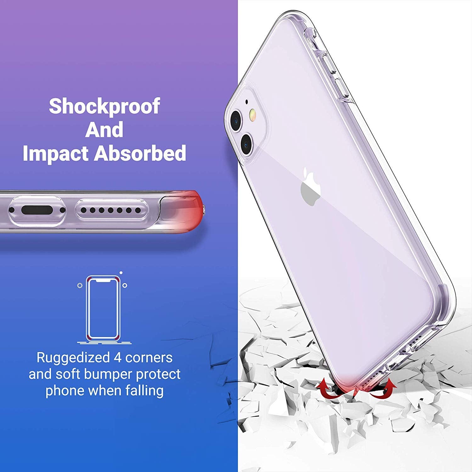 Ulak Clear Case Compatible With Iphone 11 6.1 Inch 2019, Transparent Thin Slim Protective Phone Cover