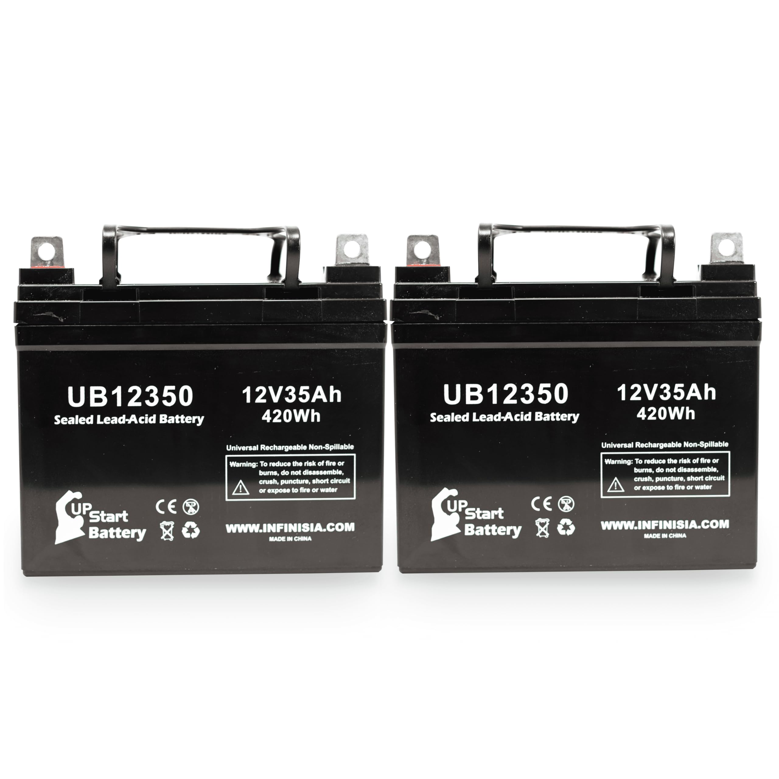 2 Pack Replacement For Invacare Leo Battery   Replacement Ub12350 Universal Sealed Lead Acid Battery (12V, 35Ah, 35000Mah, L1 Te