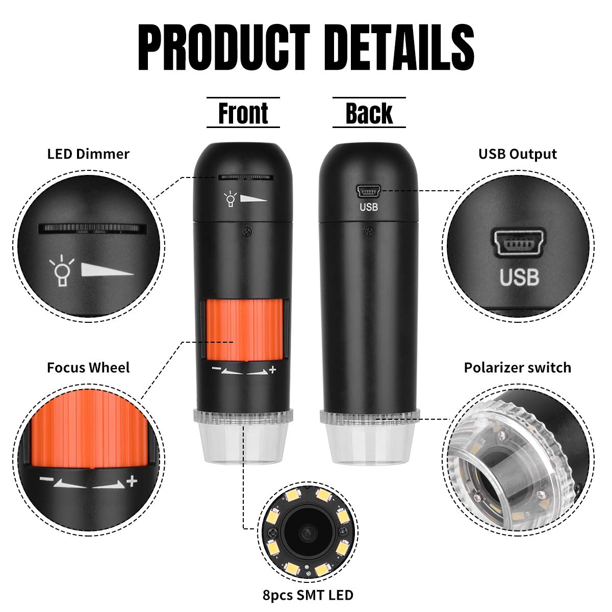 Polarizer Usb Microscope, Topnisus True 5Mp Electron Microscope, 250X Digital Camera Compatible With Macbook Windows Pc For Coin