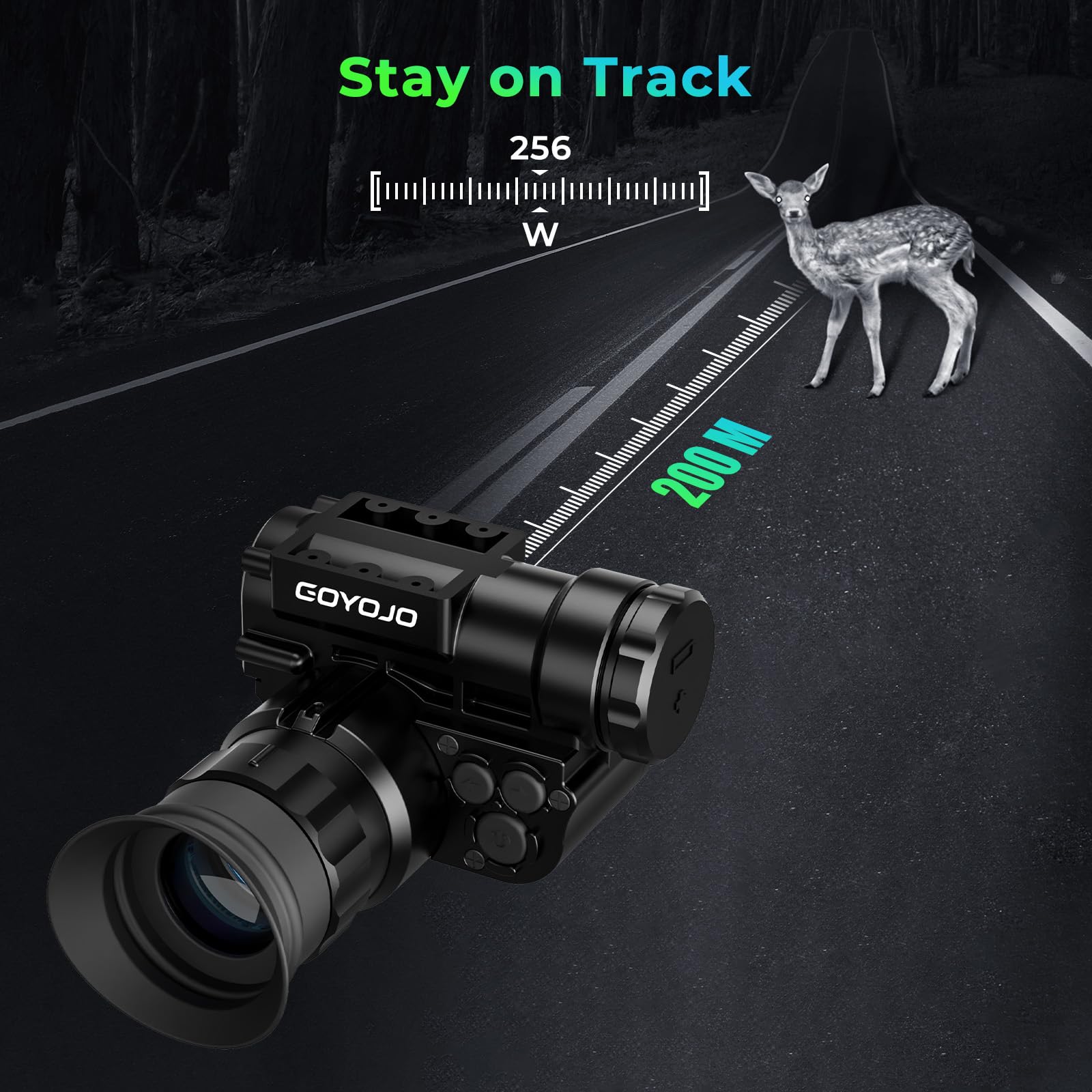Goyojo Helmet-Mounted Night Vision Monocular - 1080P Hd, 6X Digital Zoom & 1X Optical, Ip66 Waterproof Nvg Built-In Digital Comp