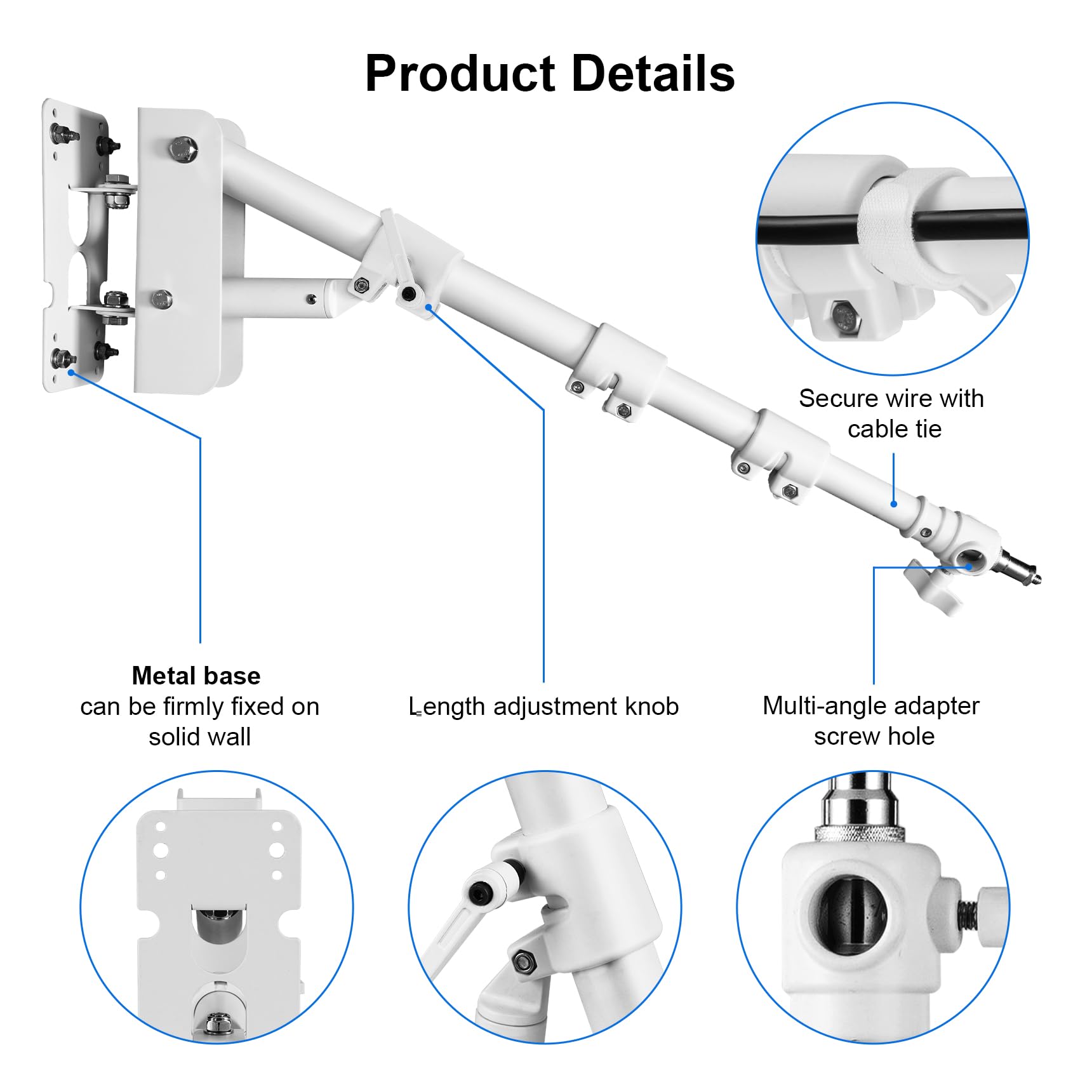 Selens Wall Mount Ring Light 39.37''/100Cm With 180 Swivel Boom Arm For Beauty Salons, Barber, Tattoo, Live Streaming, Recording