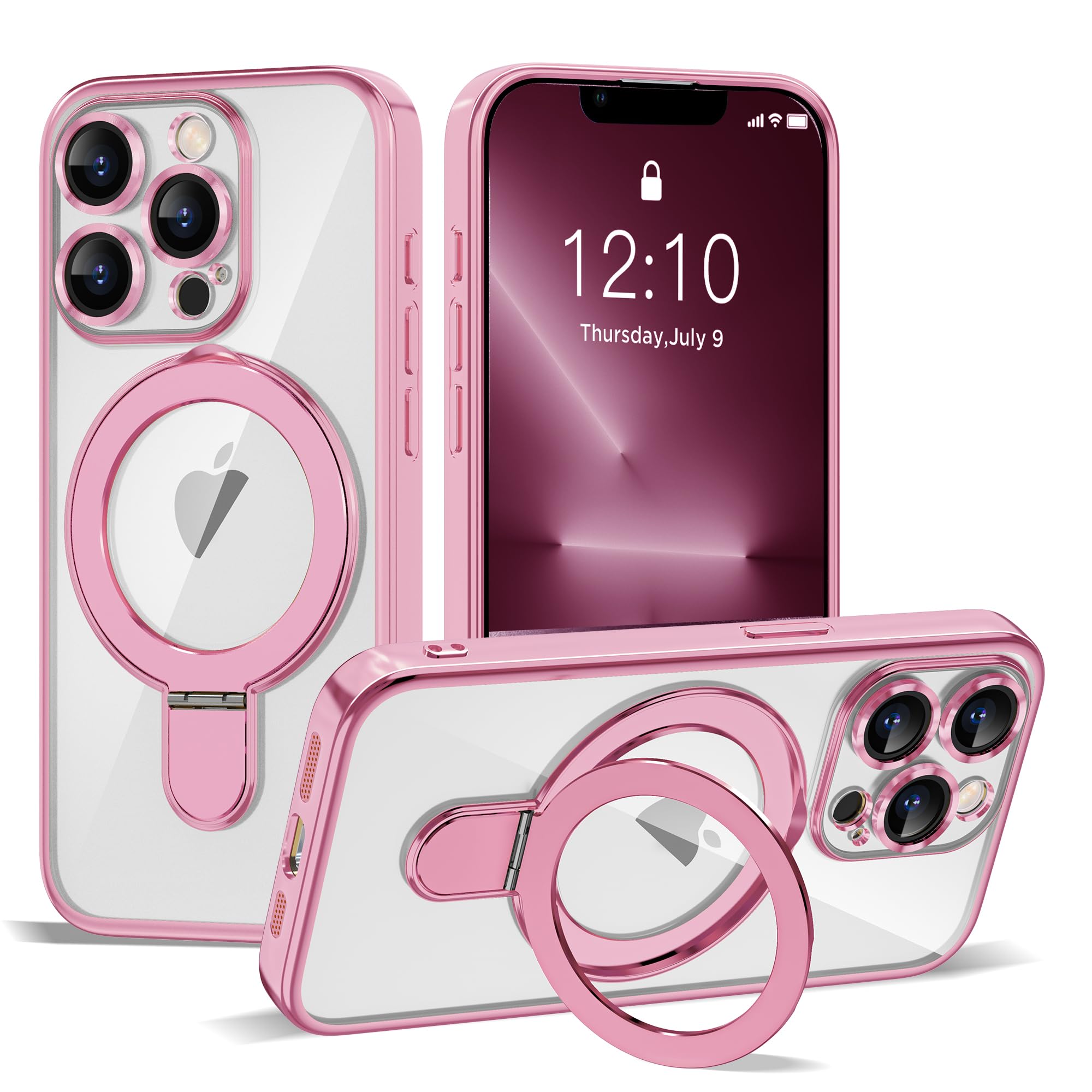 ETPESOK Compatible with iPhone 13 Pro Max Case with Invisible Magnetic Ring Stand [Compatible with Mag-Safe] [Full Camera Lens P