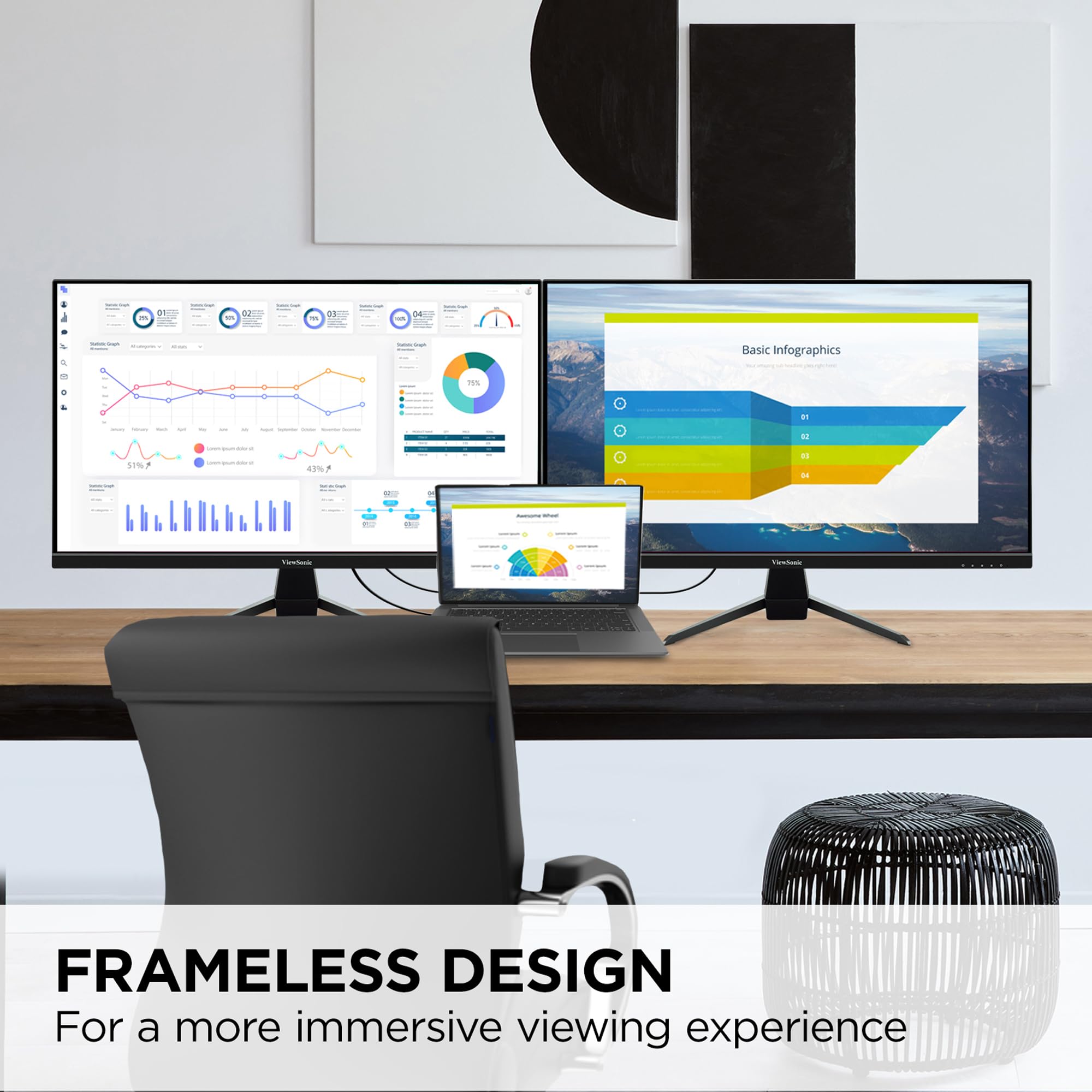 Viewsonic Vx2767U-2K 27 Inch 1440P Ips Monitor With 65W Usb C, Hdr10 Content Support, Ultra-Thin Bezels, Eye Care, Hdmi, And Dp