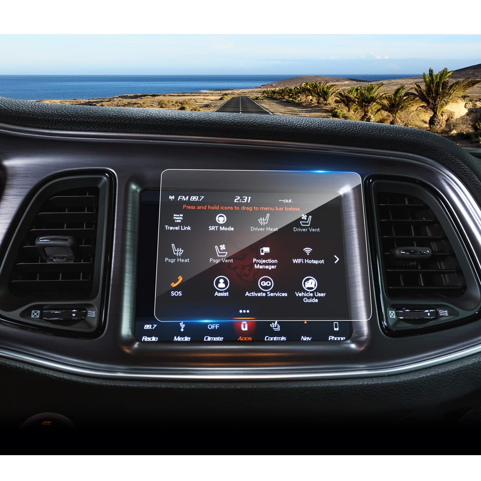 Coleya 2021 2022 2023 Challenger Screen Protector For Dodge Challenger (R/T Scat Pack, Srt Hellcat, Srt Super Stock, Sxt, Gt, R/