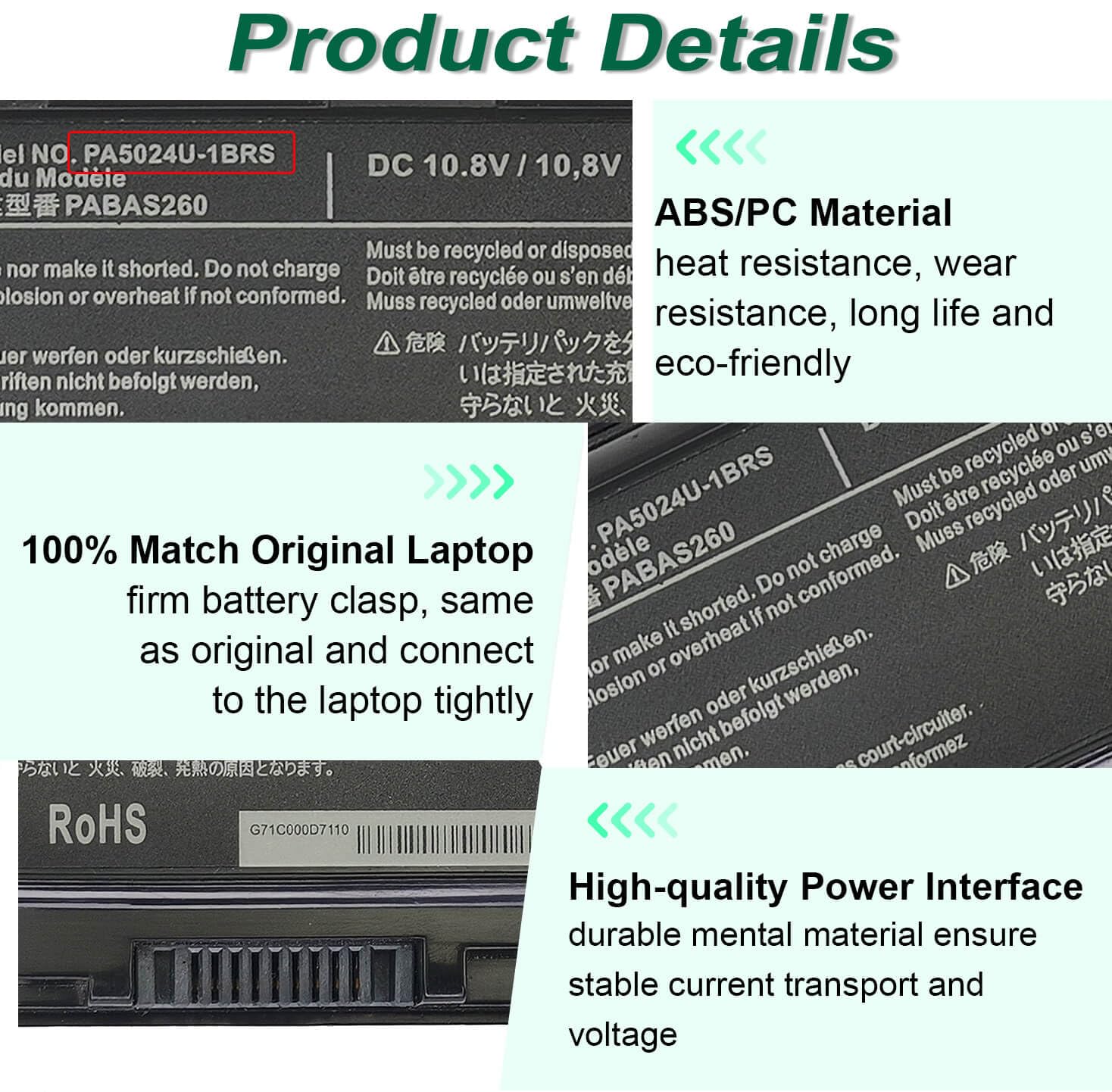 DMKAOLLK Laptop Battery PA5024U-1BRS for Toshiba Satellite S75 P75 C850 C55 L800 P875 Series