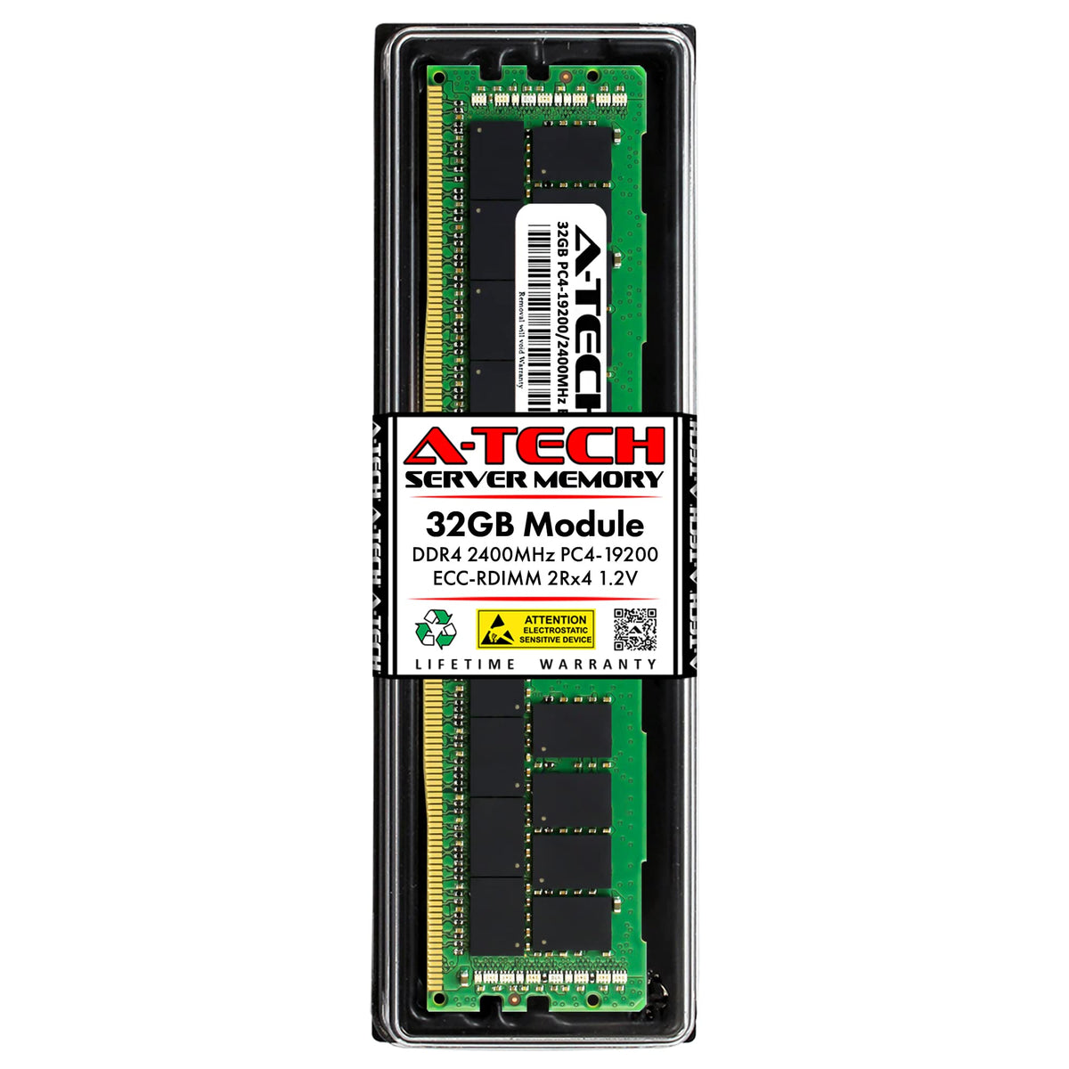 A Tech 32Gb Ddr4 2400Mhz Pc4 19200 Ecc Rdimm 2Rx4 1.2V Dual Rank Ecc Registered Dimm 288 Pin Server & Workstation Ram Memory Upg