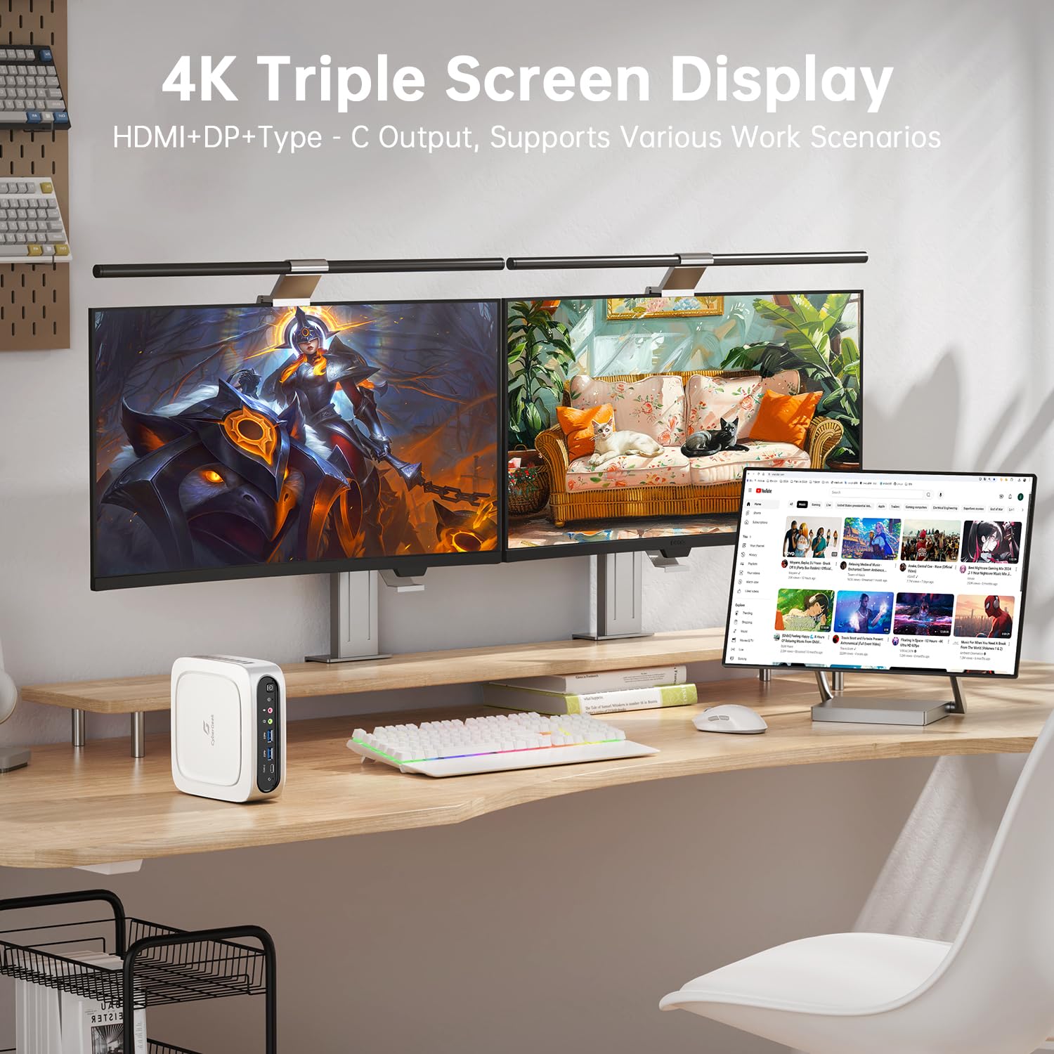 Cybergeek Mini Pc Gaming, 11Th Gen Core I9 11900H(8C/16T, Up To 4.9Ghz), 32Gb Ddr4 1Tb Pcie Ssd Mini Computer Linux, 4K Triple D