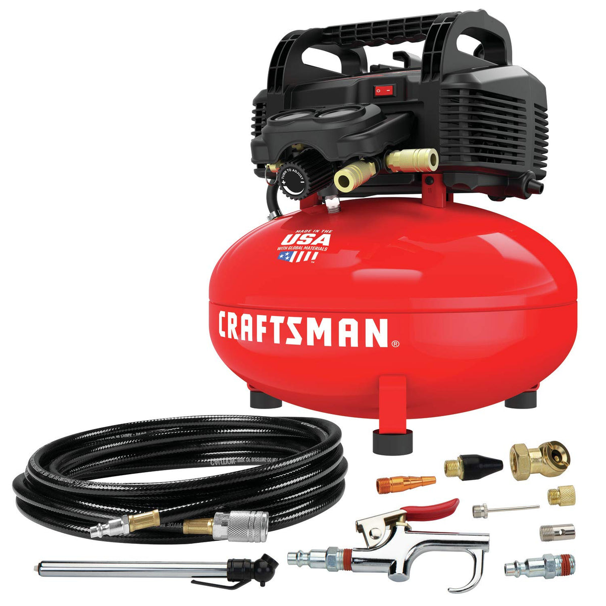 Craftsman Air Compressor, 6 Gallon, Pancake, Oil Free With 13 Piece Accessory Kit (Cmec6150K)