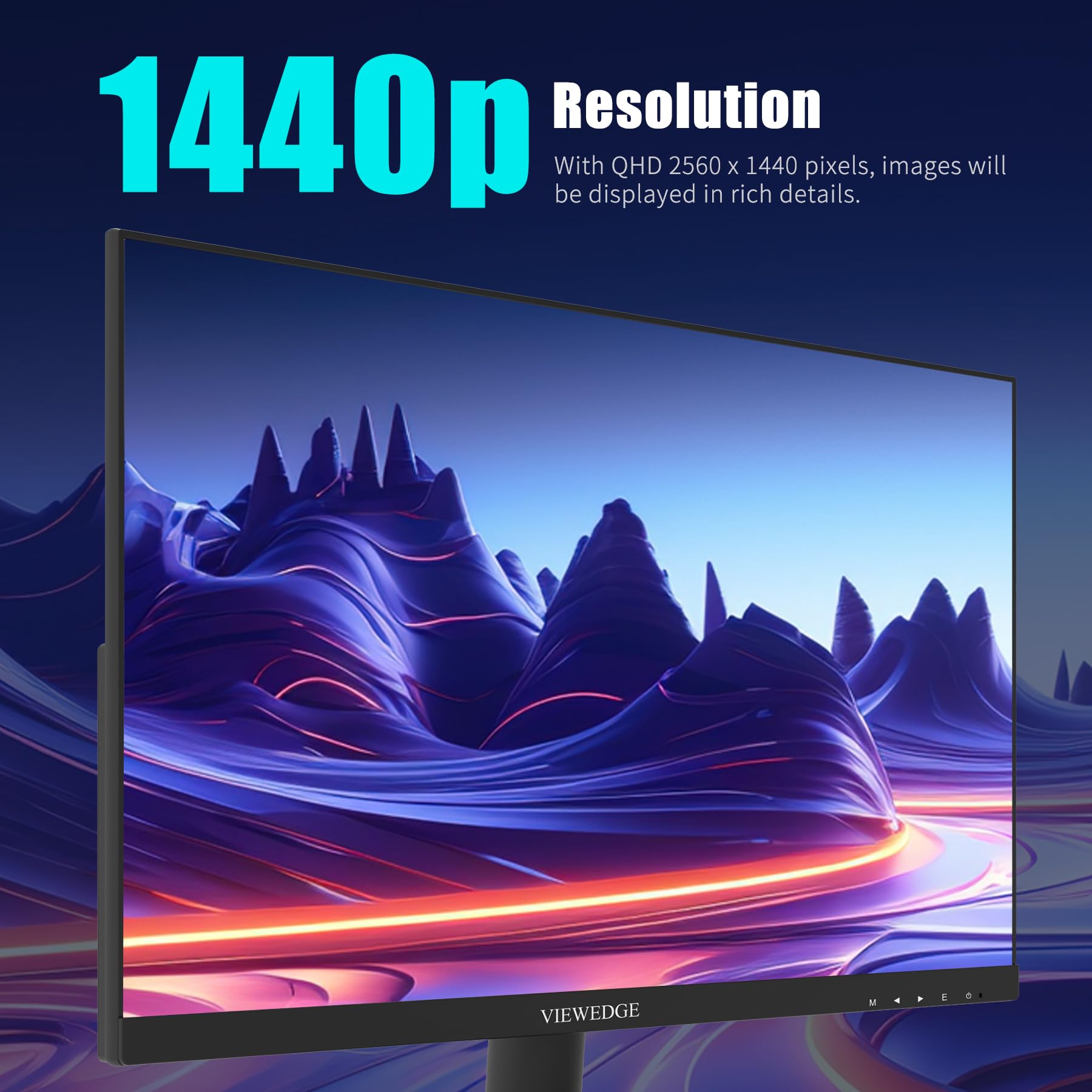 Viewedge 27 Inch Gaming Monitor, Ips 165Hz 1Ms Qhd Computer Monitor, 2560X1440P,Hdr 10, 120% Srgb, Supports 144Hz, Bluelight Fil