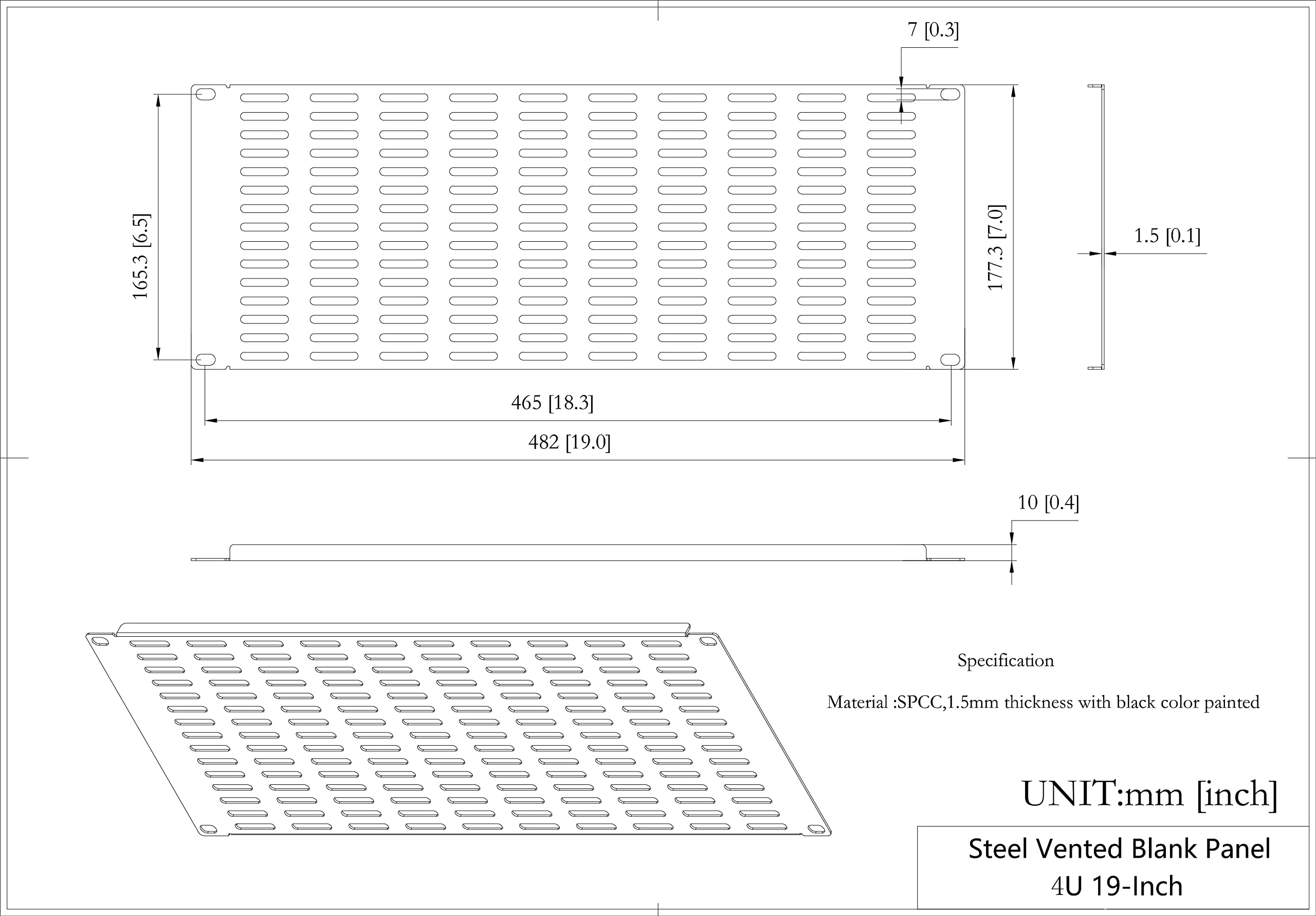 Qiaoyoubang 2 Pack Of 4U Vented Blank Panel   Metal Rack Mount Filler Panel For 19In Server Rack Cabinet Or Enclosure, Black (4U