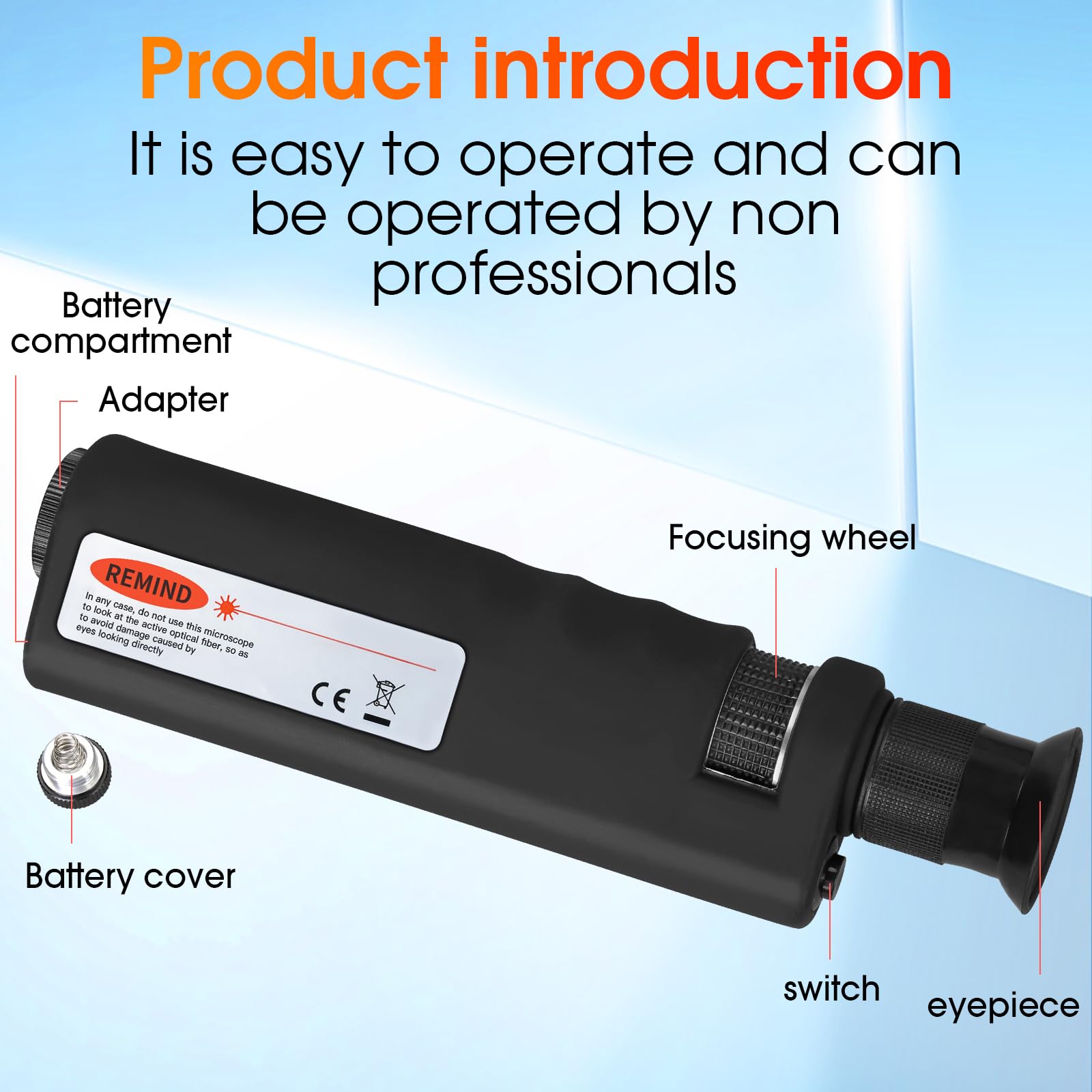 400X Fiber Optic Inspection Microscope Cable Sc Fc St Lc Interface End Face Inspection Microscope With 1.25Mm 2.5Mm Adapter And