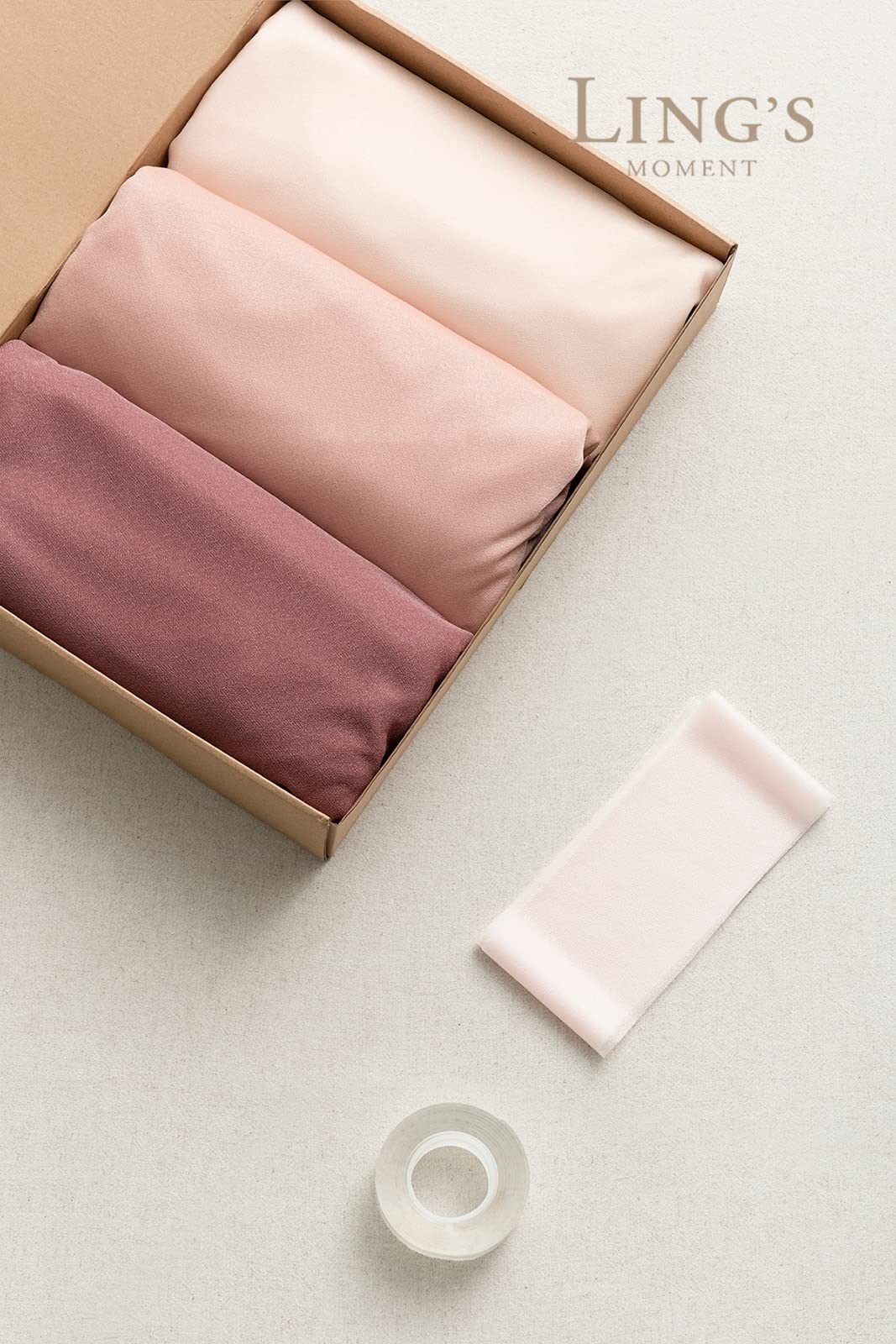 Ling'S Moment Easy Hanging Wedding Arch Chiffon Drape 3 Panels Pink 26.5Ft X 30'' W Fabric For Wedding Ceremony Reception Swag B