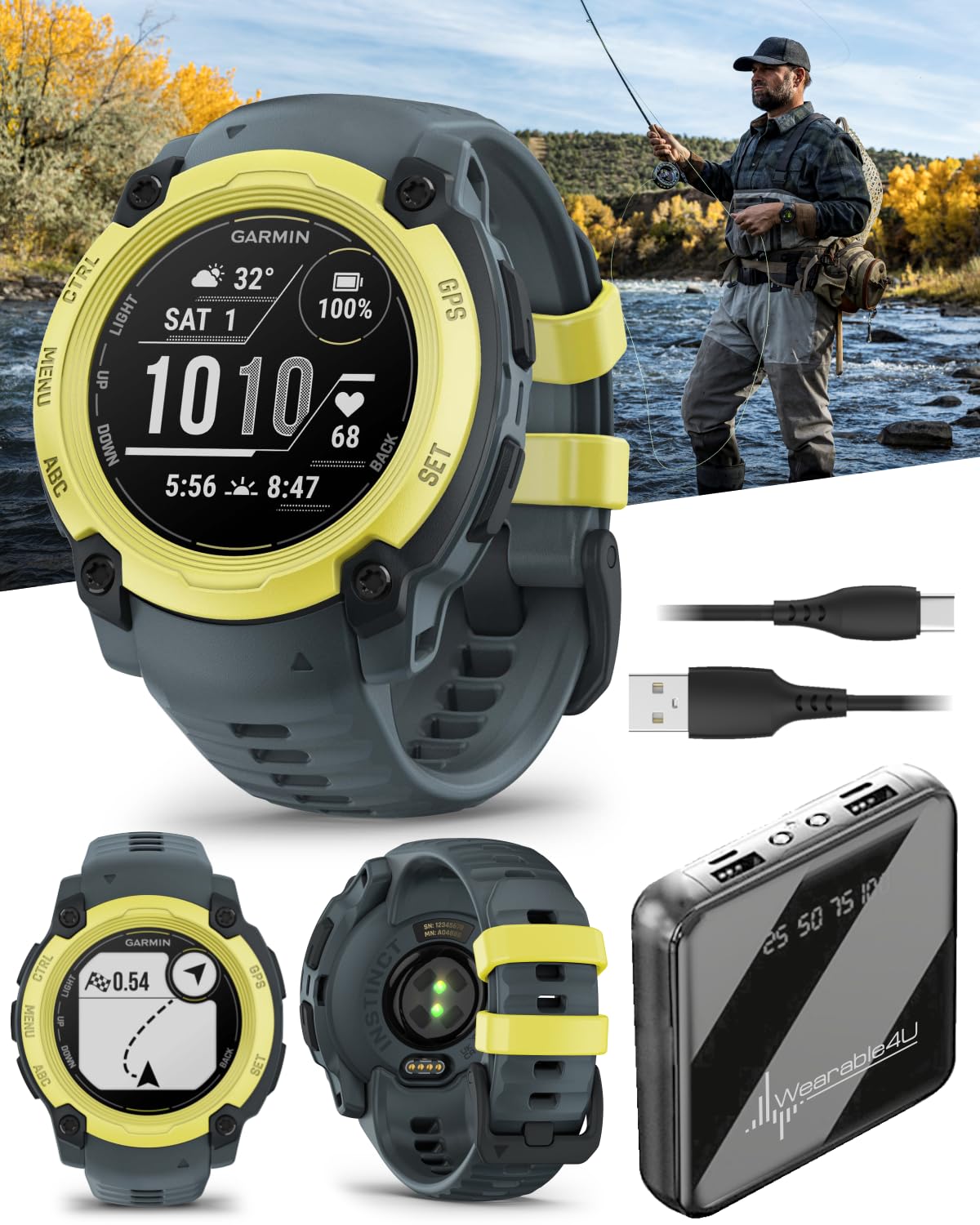 Wearable4U Garmin Instinct E 40 Mm, Rugged Outdoor Gps Smartwatch, 24/7 Health Monitoring, Wrist Based Heart Rate, Up To 14 Days