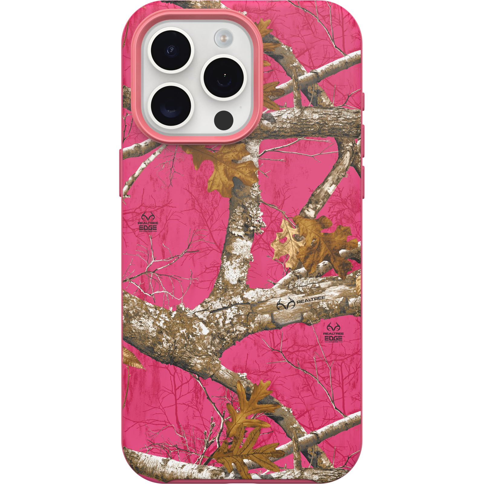 Otterbox Iphone 15 Pro Max (Only) Symmetry Series Case   Realtree Flamingo Pink, Snaps To Magsafe, Ultra Sleek, Raised Edges Pro