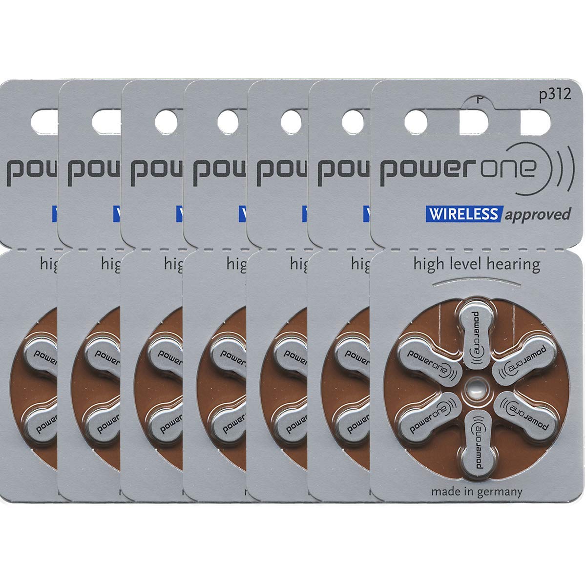 Power One Size 312 Zinc Air Hearing Aid Batteries No Mercury (42 Batteries)