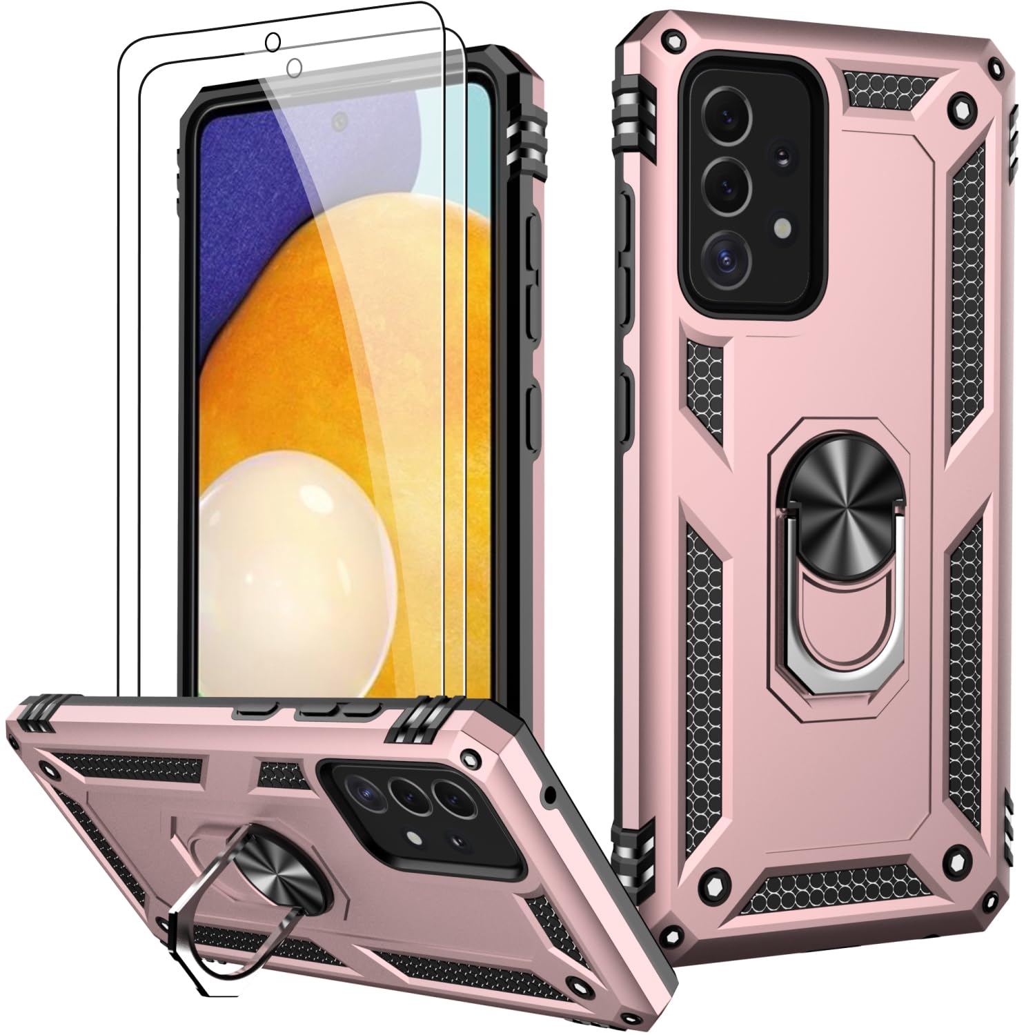 Lumarke For Galaxy A53 Case With Screen Protector,Pass 16Ft. Drop Tested Military Grade Protective Phone Cover With Magnetic Rin