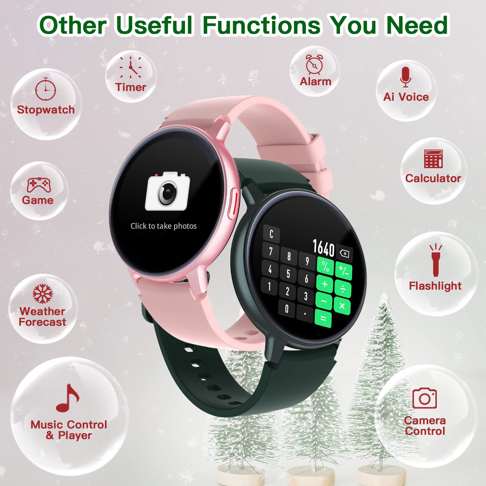Smart Watch For Women Men(Answer/Dial Calls), 1.3'' Round Face Watches Always On Display Smartwatch For Android And Ios Phones,