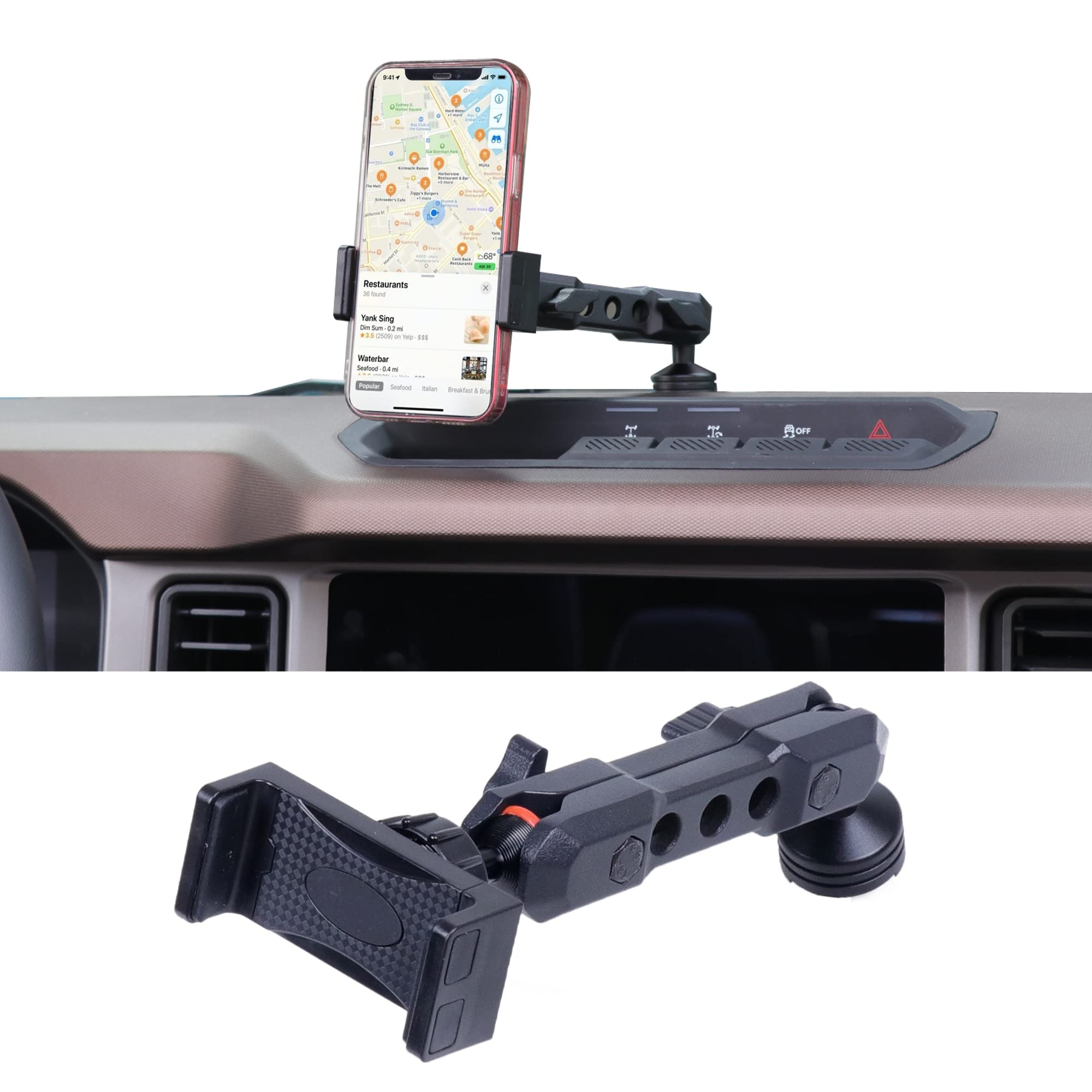 Rerpro Dash Phone Mount Holder For 2021 2022 2023 2024 2025 New Ford Bronco 2/4 Door Interior Accessories Dashboard Cell Phone S