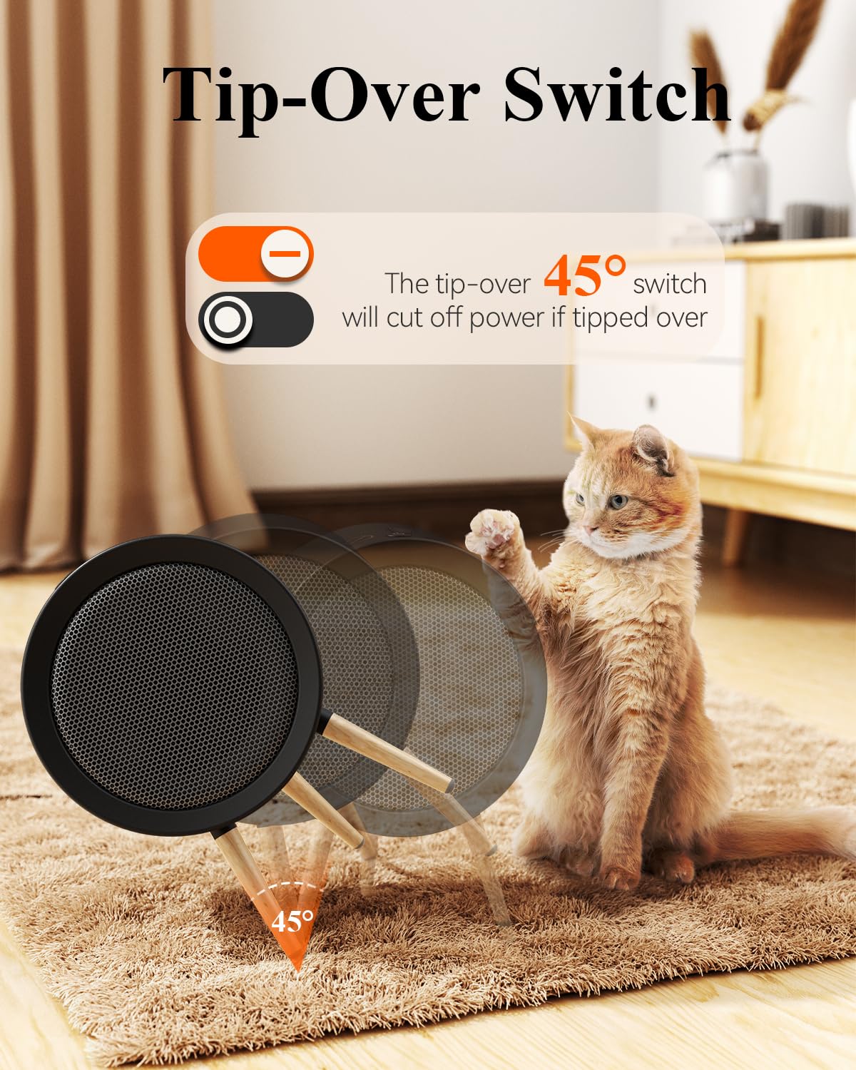 Gaiatop Space Heater, Cute And Powerful, 1000W Small Electric Heaters For Indoor Use, 3 Modes Ptc Ceramic Fast Heating, Overheat