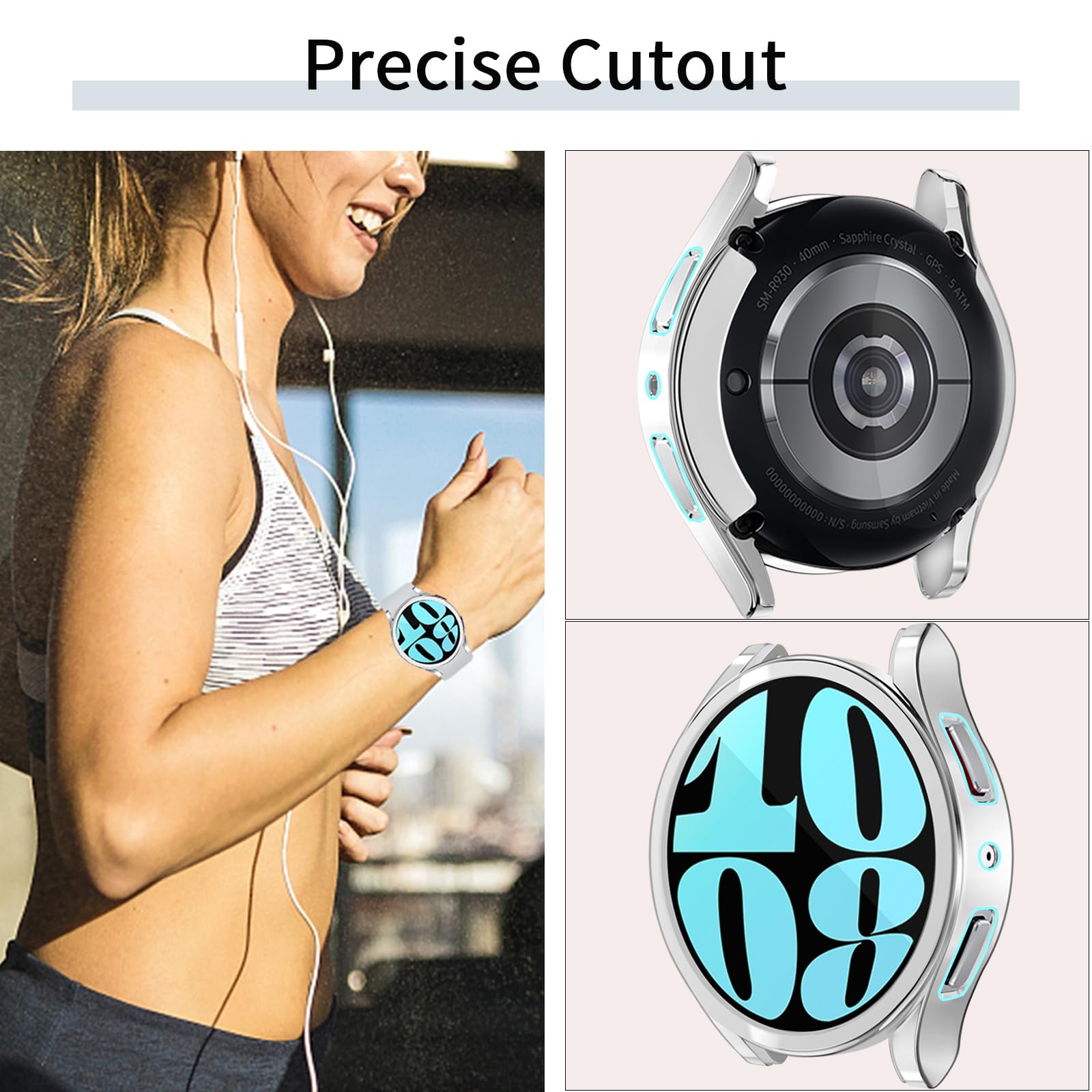 Richone [5Pack] Case Compatible With Samsung Galaxy Watch 6 44Mm Screen Protector, Soft Tpu Bumpers Accessories Full Anti Golpes