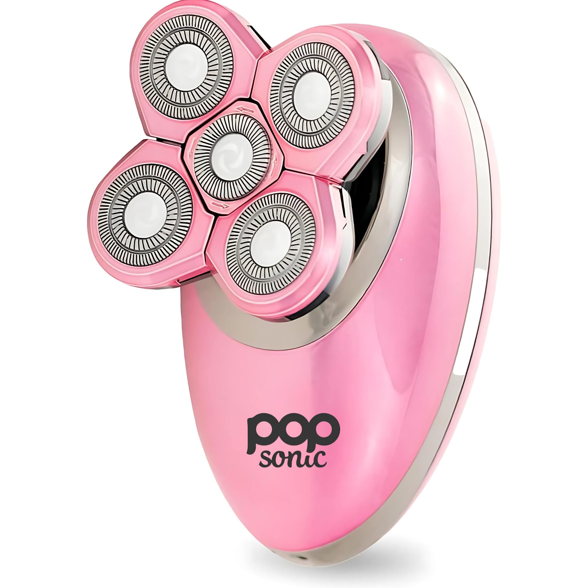 Pop Sonic Shaver for Women (Rose Gold) - 5 Head Womens Electric Shaver - 360 Degree Flawless Hair Remover for Women w/Battery, 