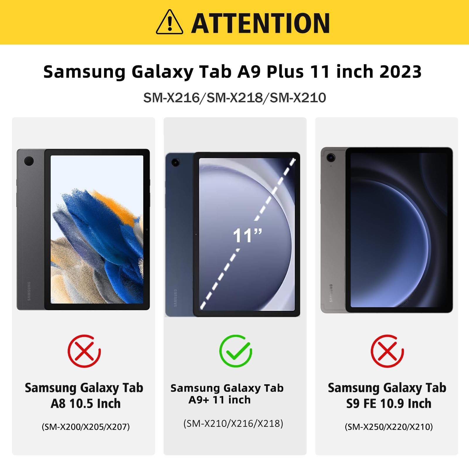 Tsqqst Samsung A9 Plus Tablet Case 11 Inch 2023 For Kids With Screen Protector+Stand+Hand Shoulder Strap | Silicone Defender Cas